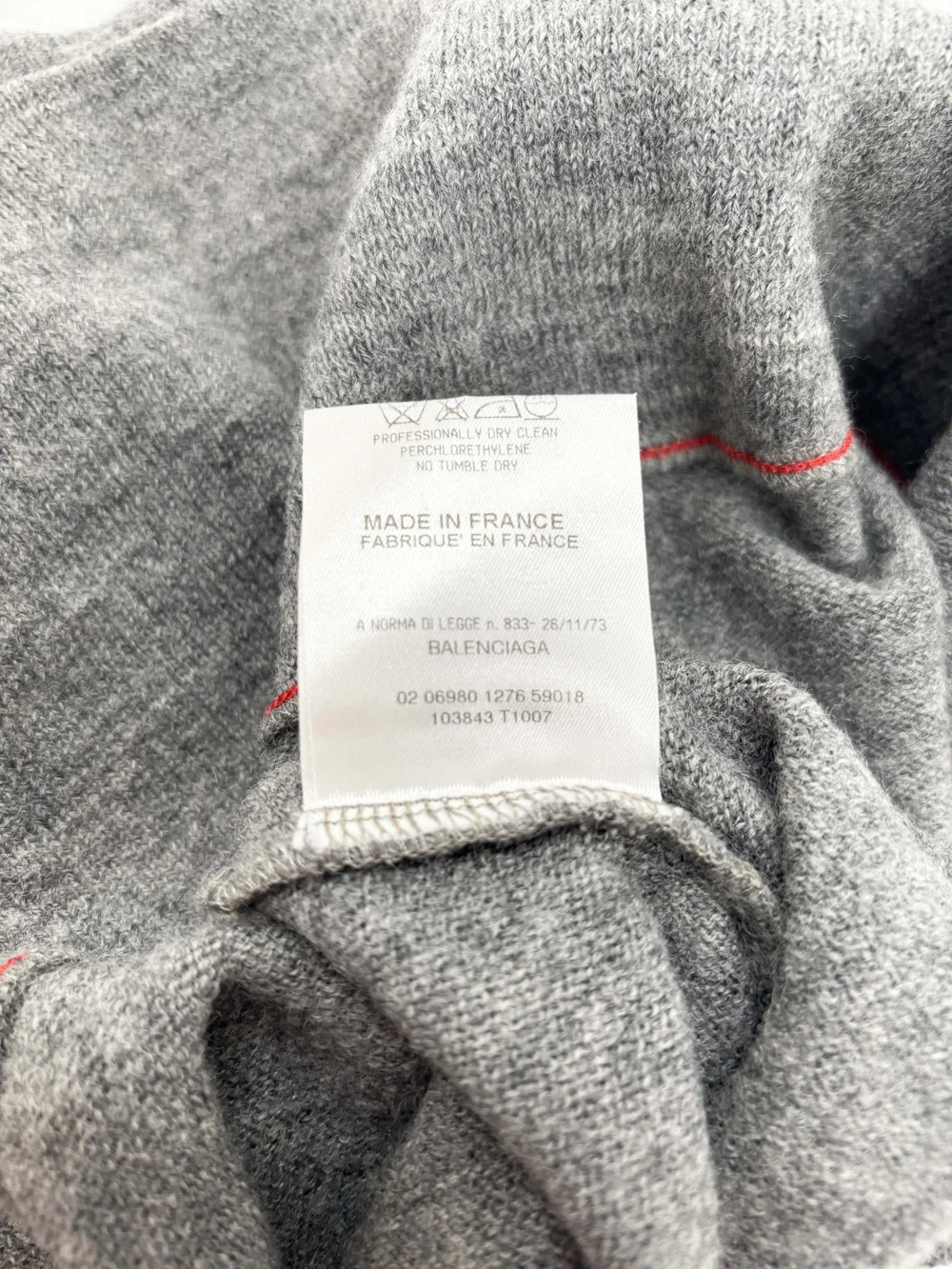 Balenciaga F/W 2002 gray asymmetrical sweater — JAMES VELORIA