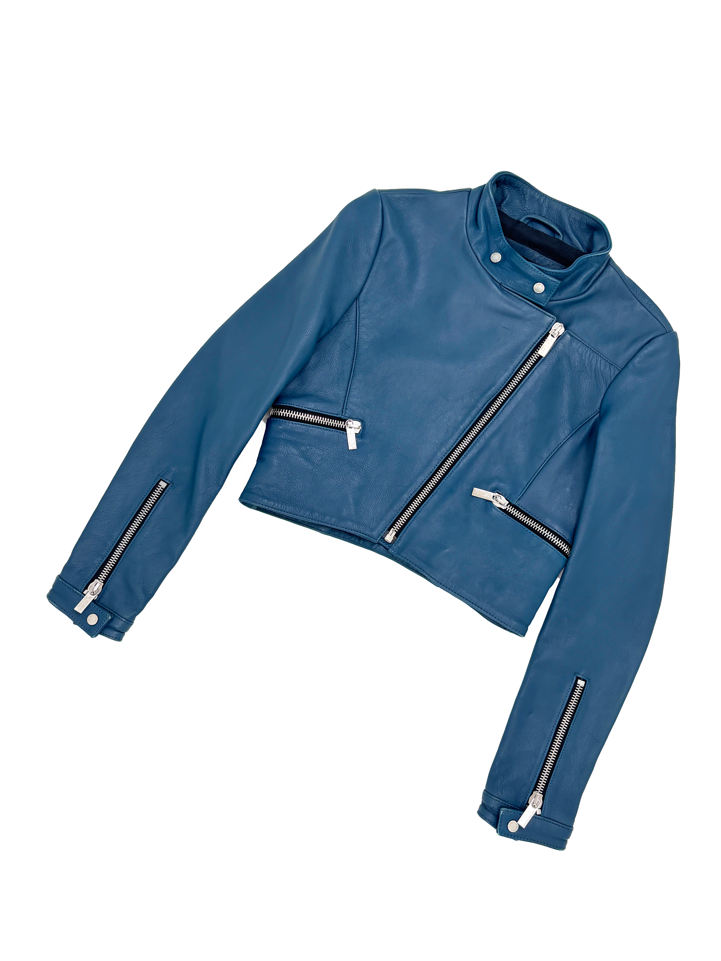 dirk-bikkembergs-blue-leather-cropped-jacket-zip-moto-vintage-y2k-antwerp-six.png