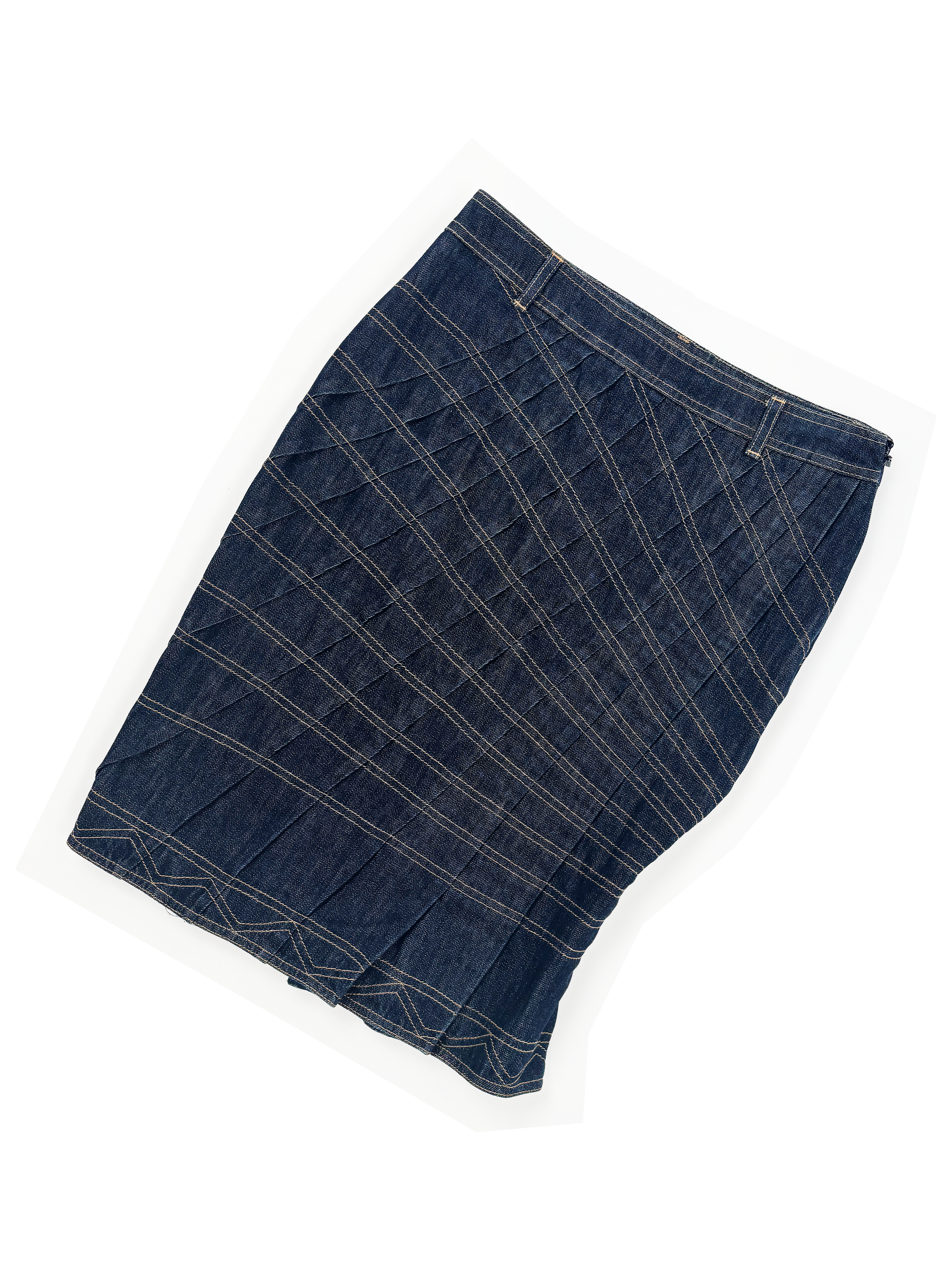 Gucci S/S 2004 pleated denim skirt