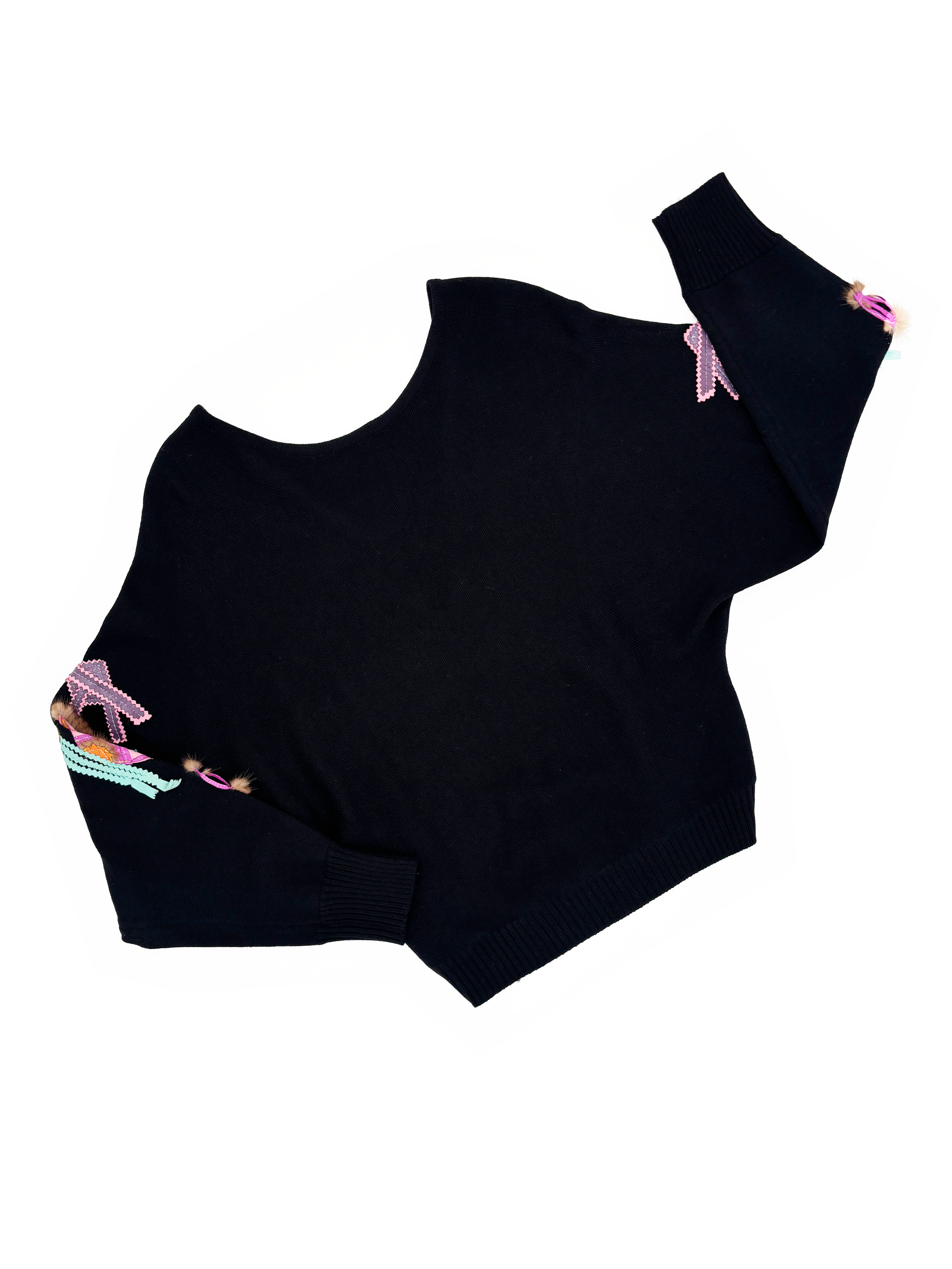 John Galliano F/W 2002 leather applique sweater