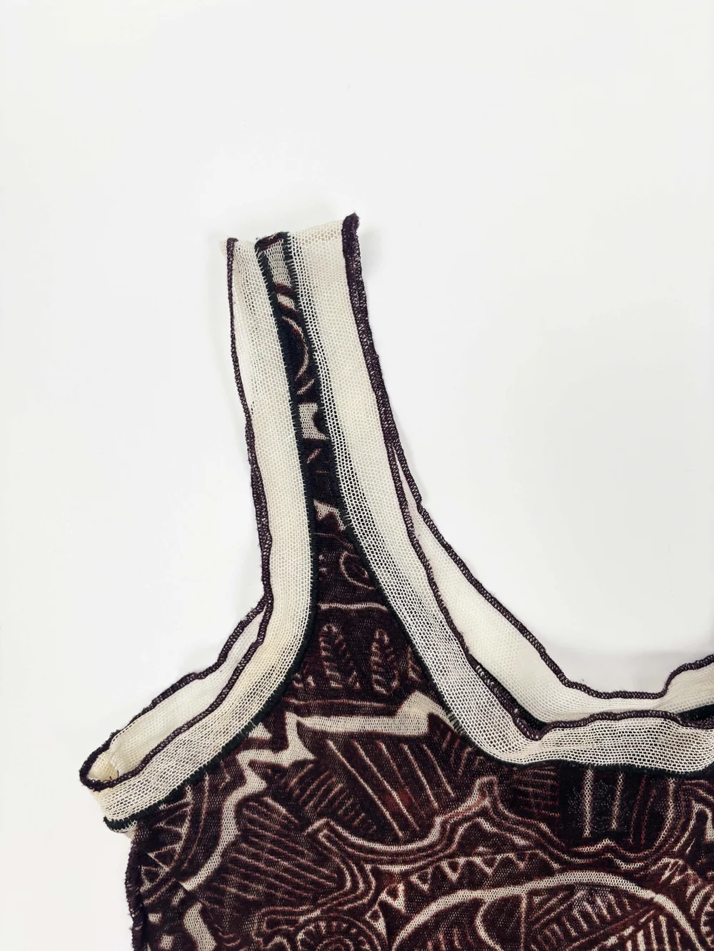 Jean Paul Gaultier 90s tattoo print mesh tank — JAMES VELORIA