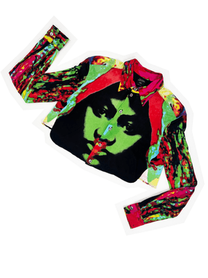 Jean Paul Gaultier 90s tropical print mesh top — JAMES VELORIA