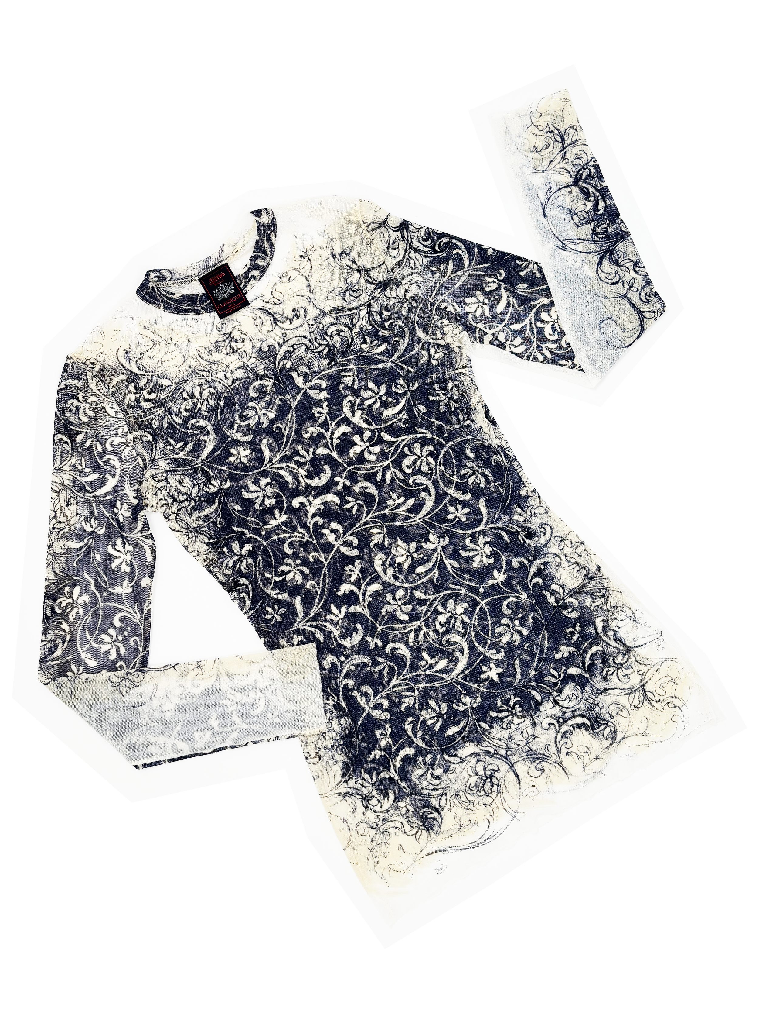 Jean Paul Gaultier floral print mesh top