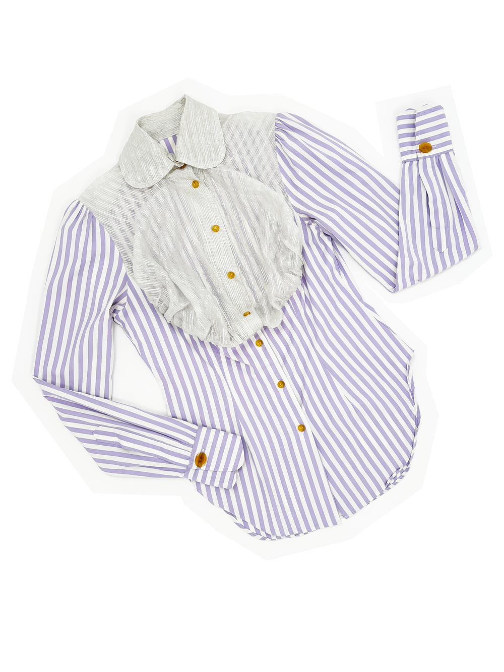 Vivienne Westwood 90s striped sheer bib shirt — JAMES VELORIA