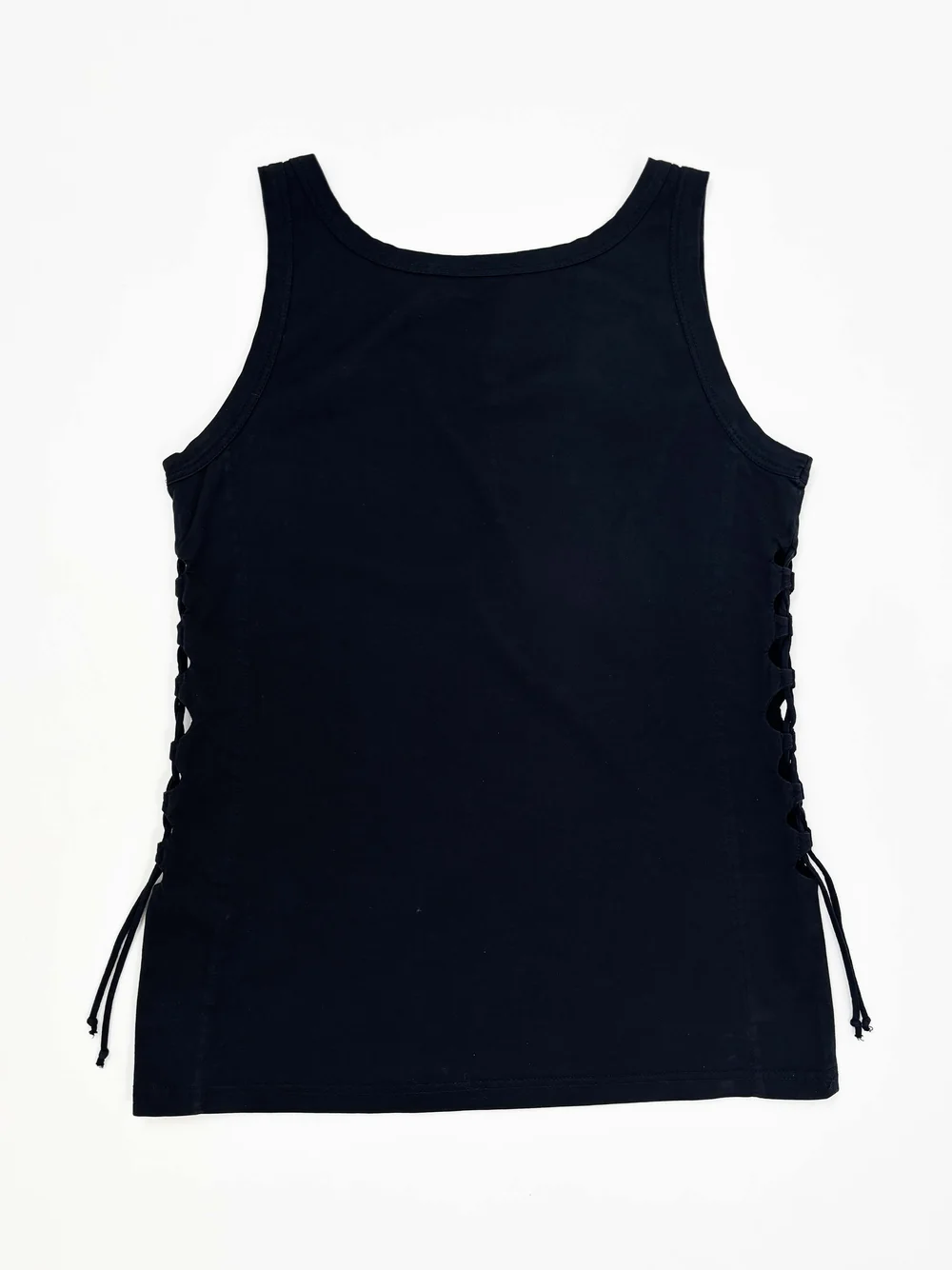 トップス archive helmut lang tops elbow hole Helmut Lang S/S 2001 lace up side tank top — JAMES VELORIA