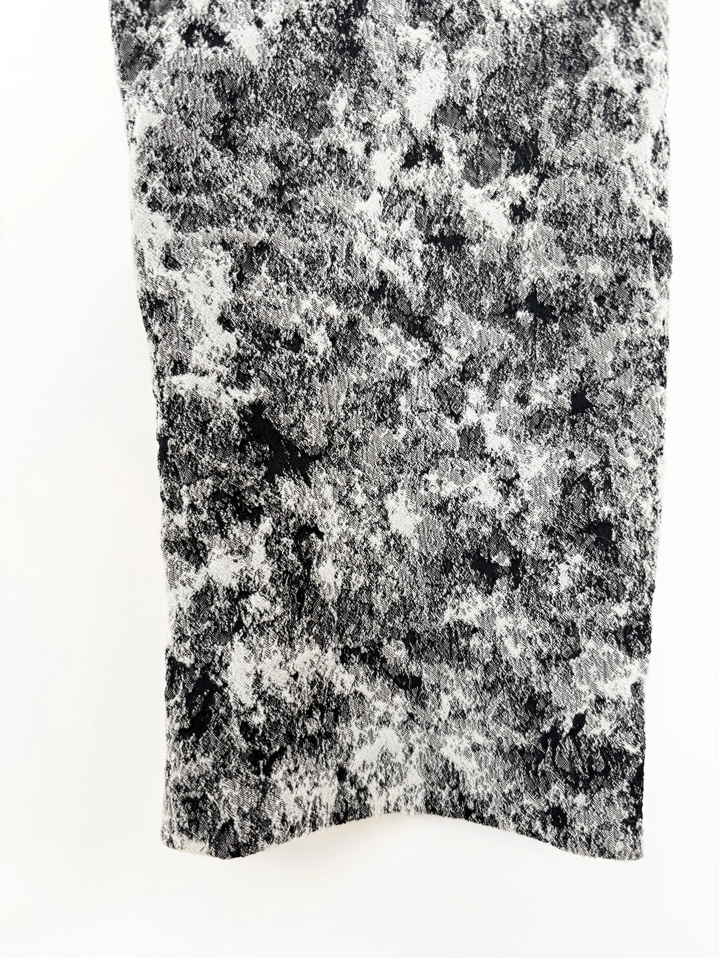issey miyake black and white printed moto jacket