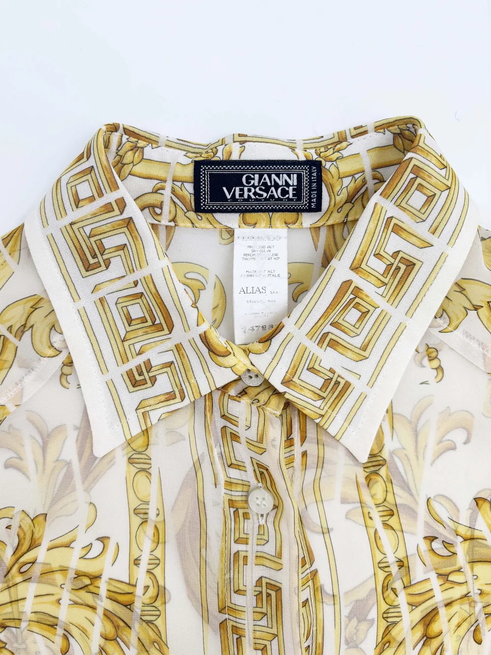 Gianni Versace baroque print silk shirt — JAMES VELORIA