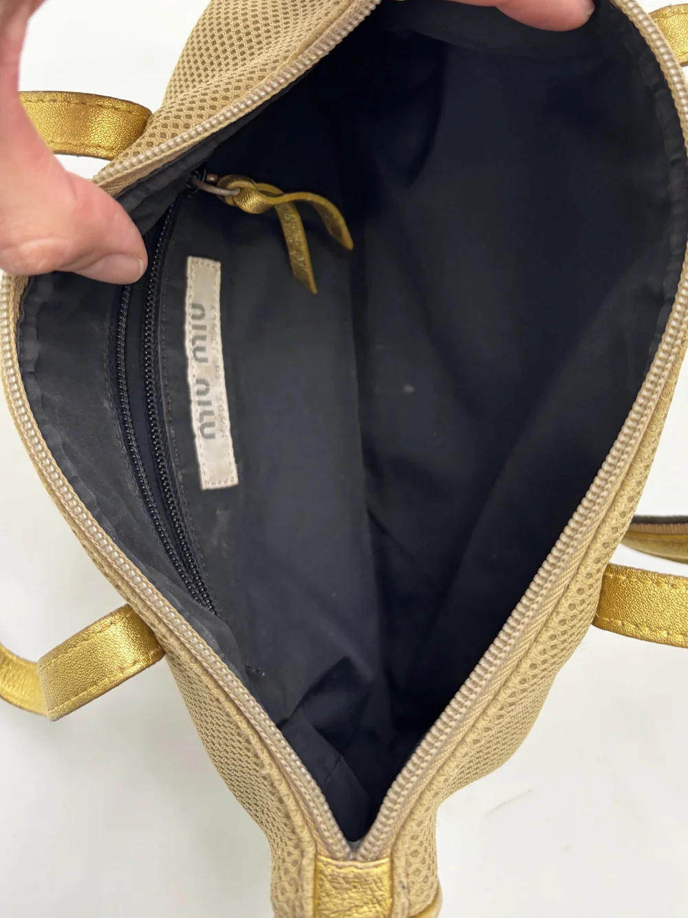 Miu Miu 90s gold leather bag — JAMES VELORIA