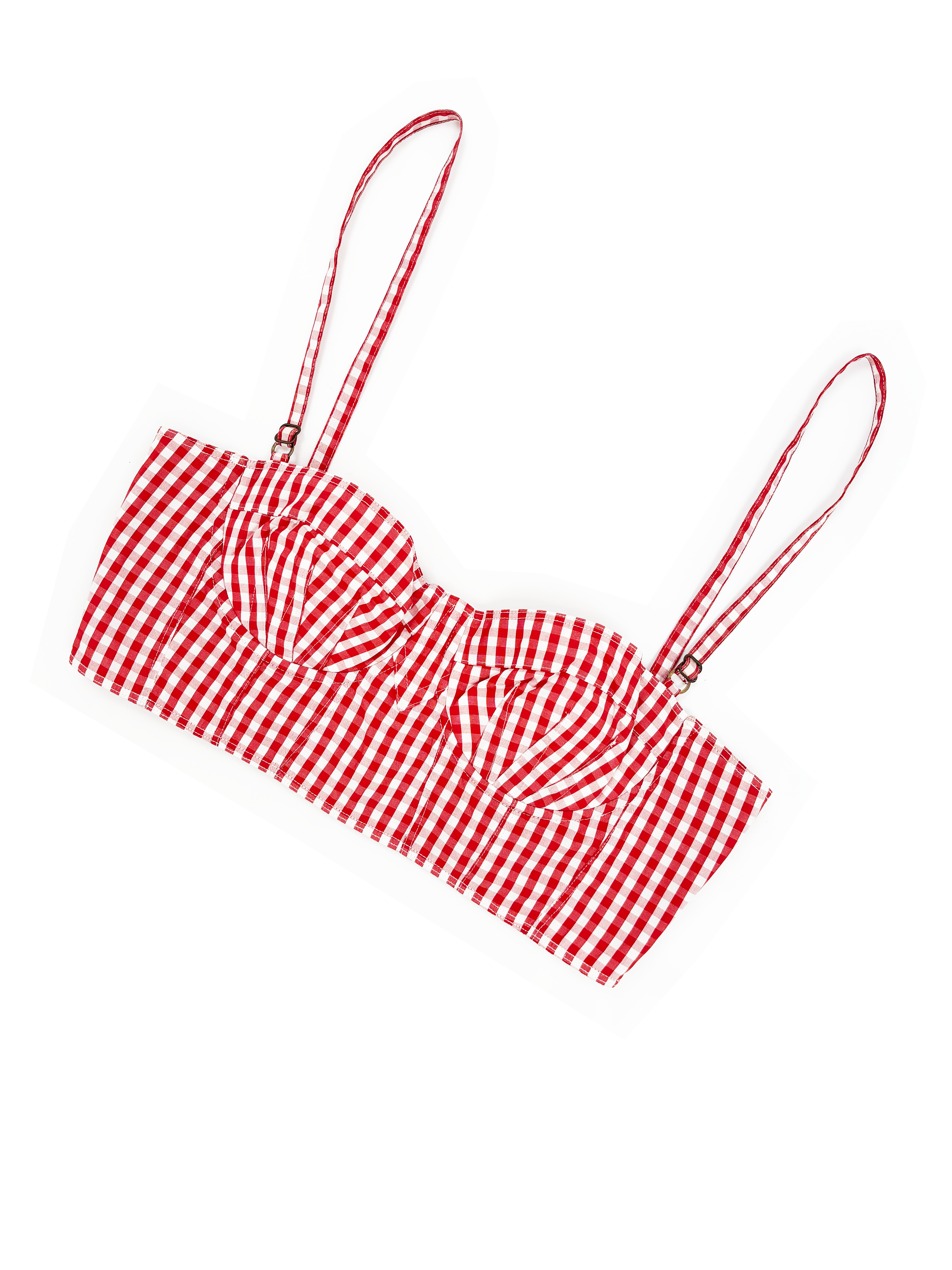 Dolce & Gabbana red gingham bra top