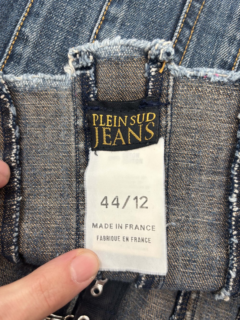 Plein Sud patchwork denim bustier — JAMES VELORIA