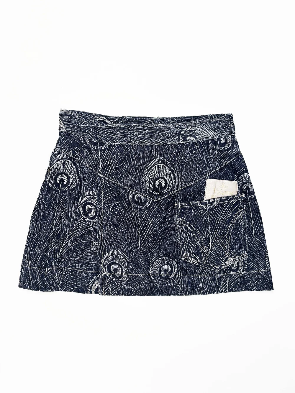 Vivienne Westwood デニム キュロット Vivienne Westwood F/W 1994 peacock mini skirt — JAMES VELORIA