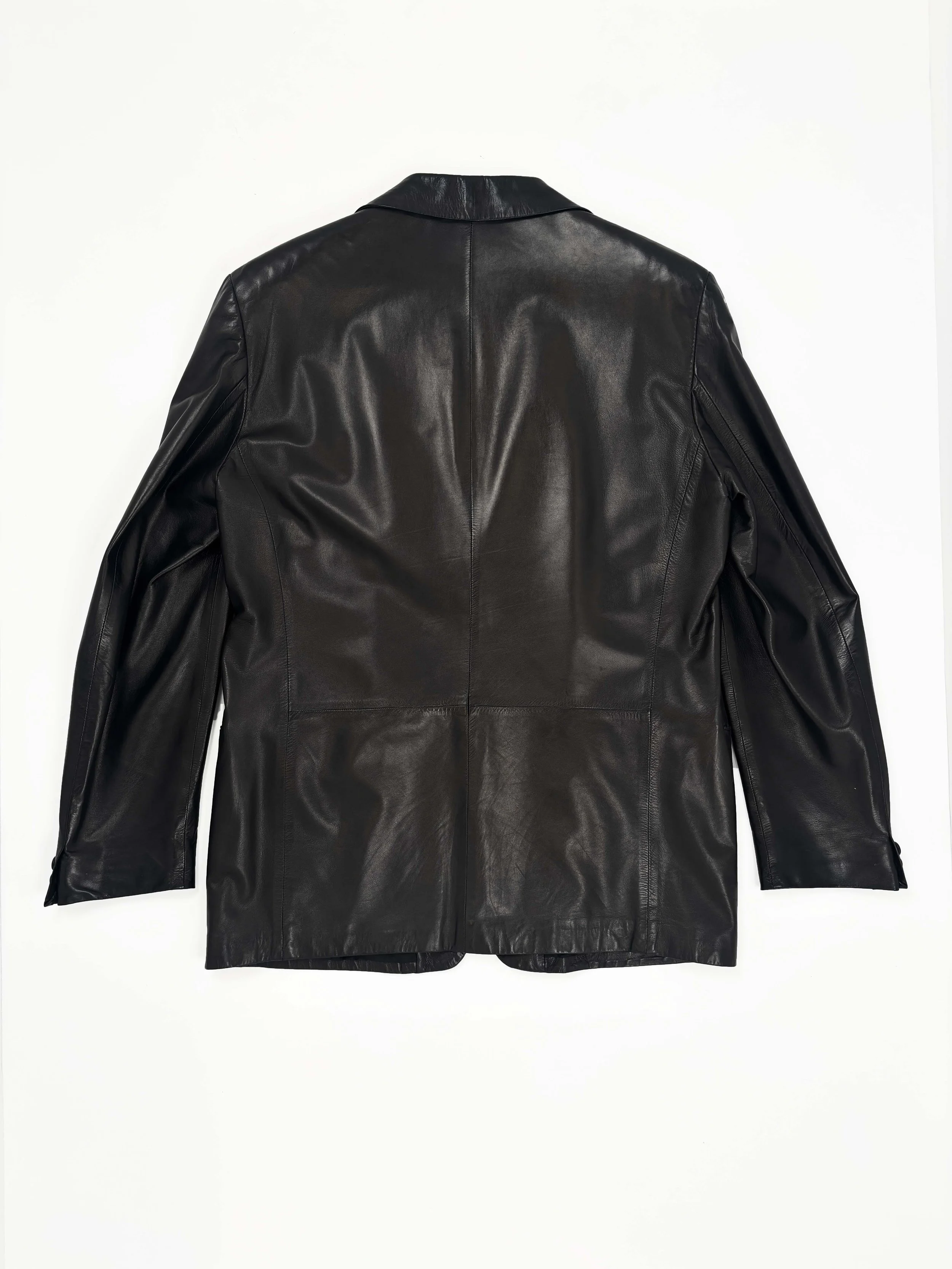 Gianni Versace 90s black leather blazer