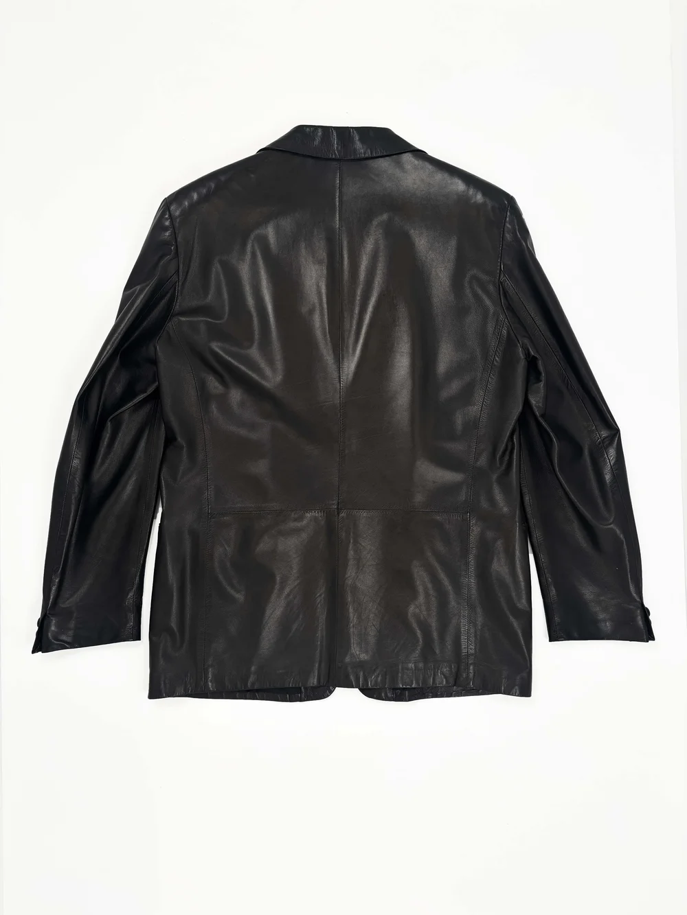 Gianni Versace 90s black leather blazer — JAMES VELORIA