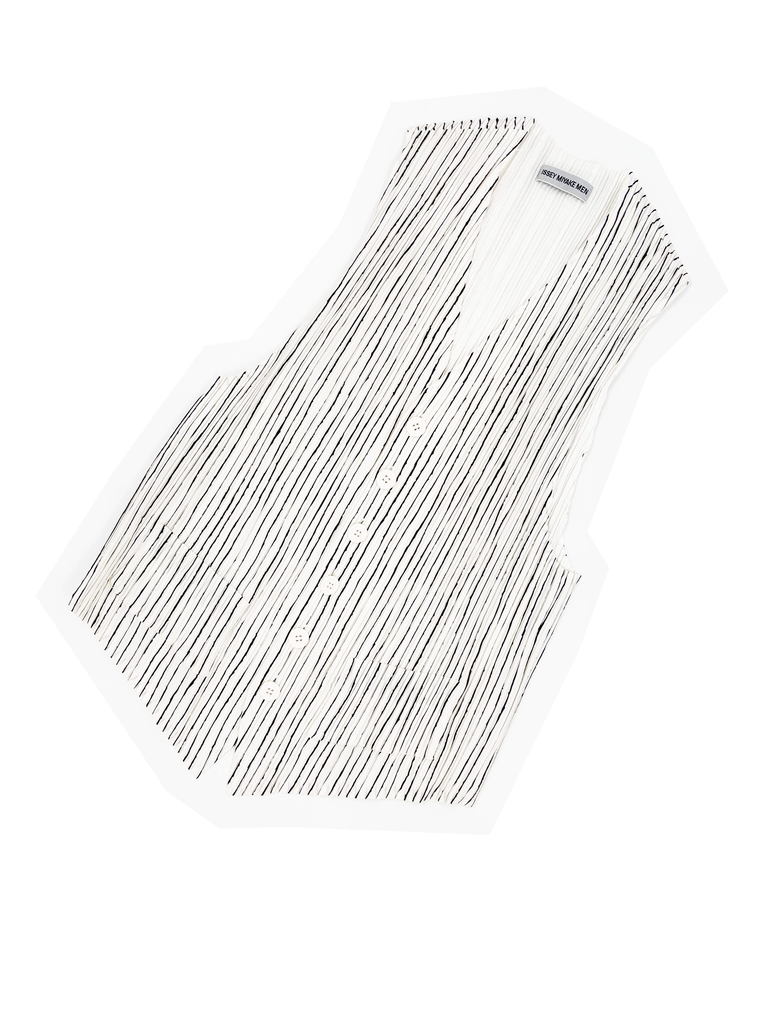 Issey Miyake Men 1996 striped pleated vest