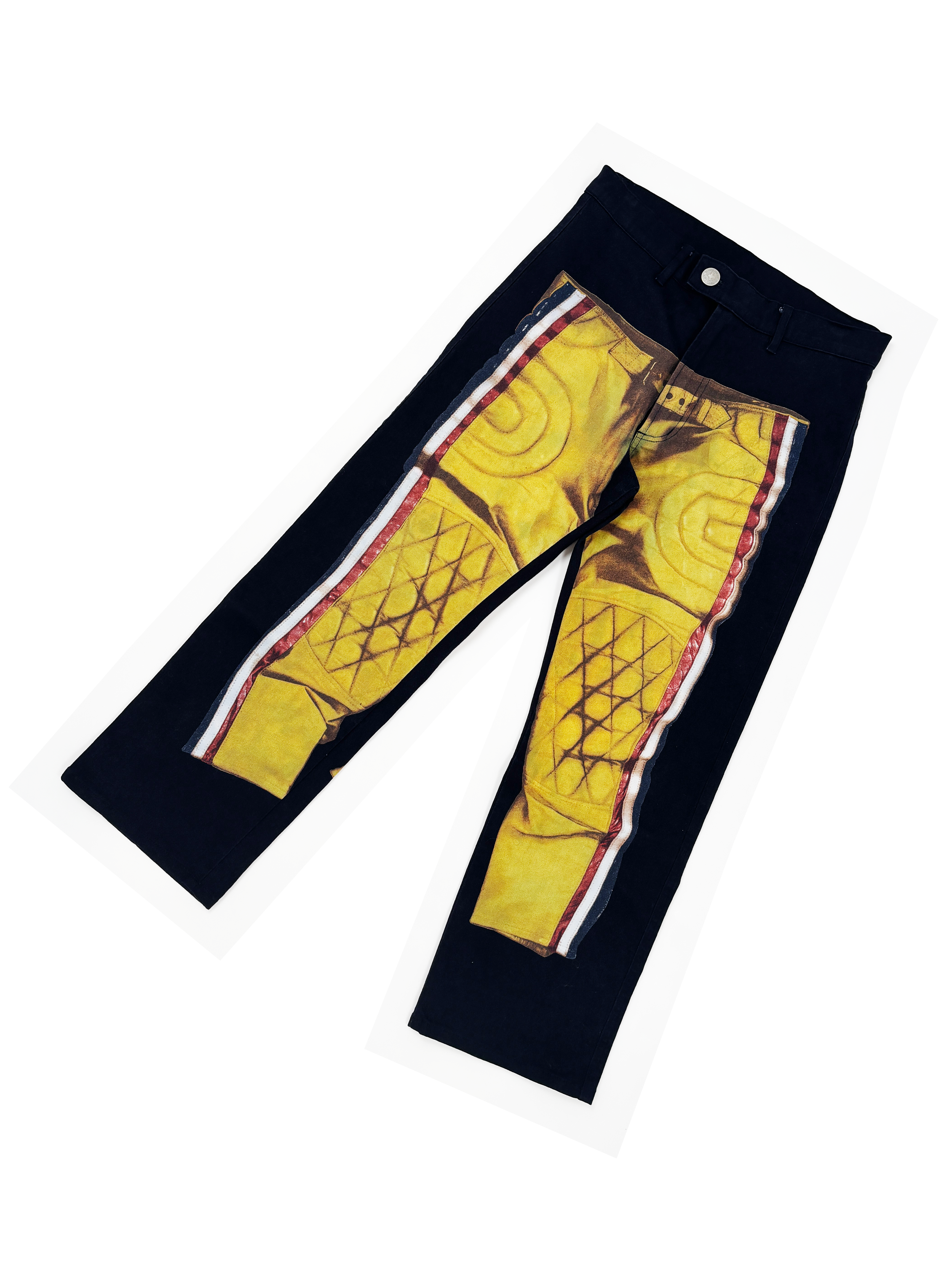 Jean Paul Gaultier F/W 1999 football pad print pants