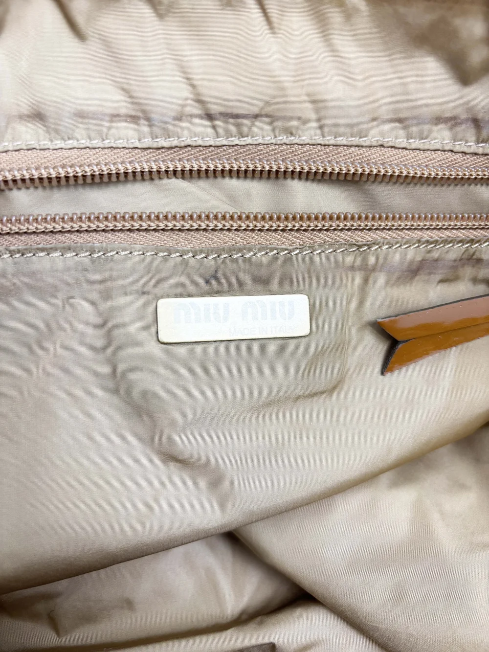 Miu Miu tan cargo pocket bag — JAMES VELORIA