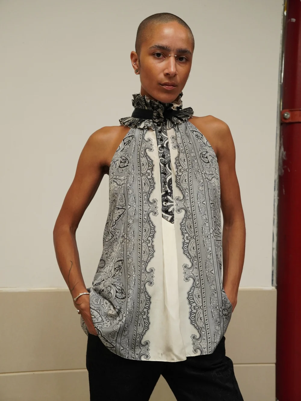 Balenciaga S/S 2006 paisley print scarf top — JAMES VELORIA