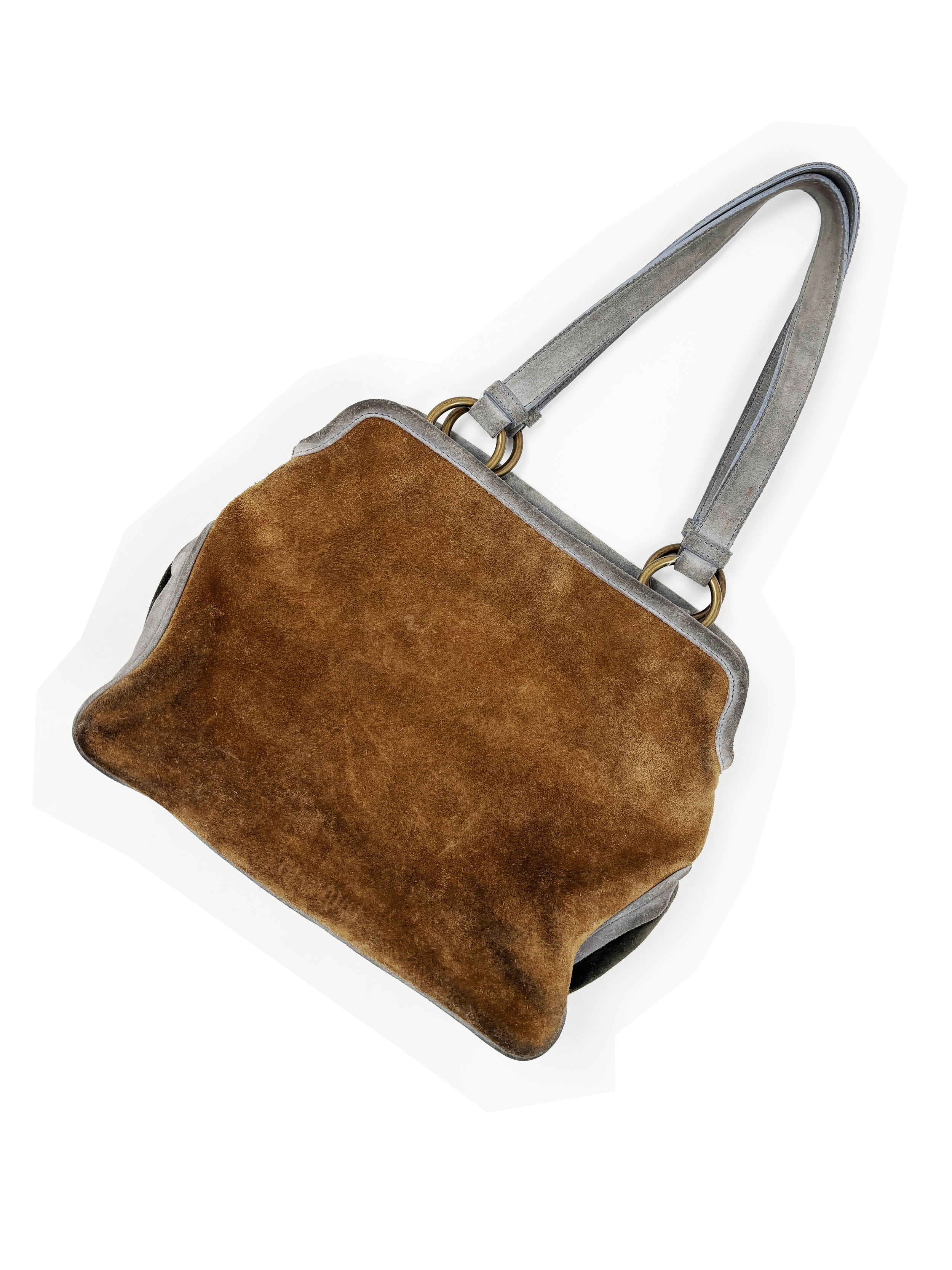 Miu Miu triple pouch suede bag