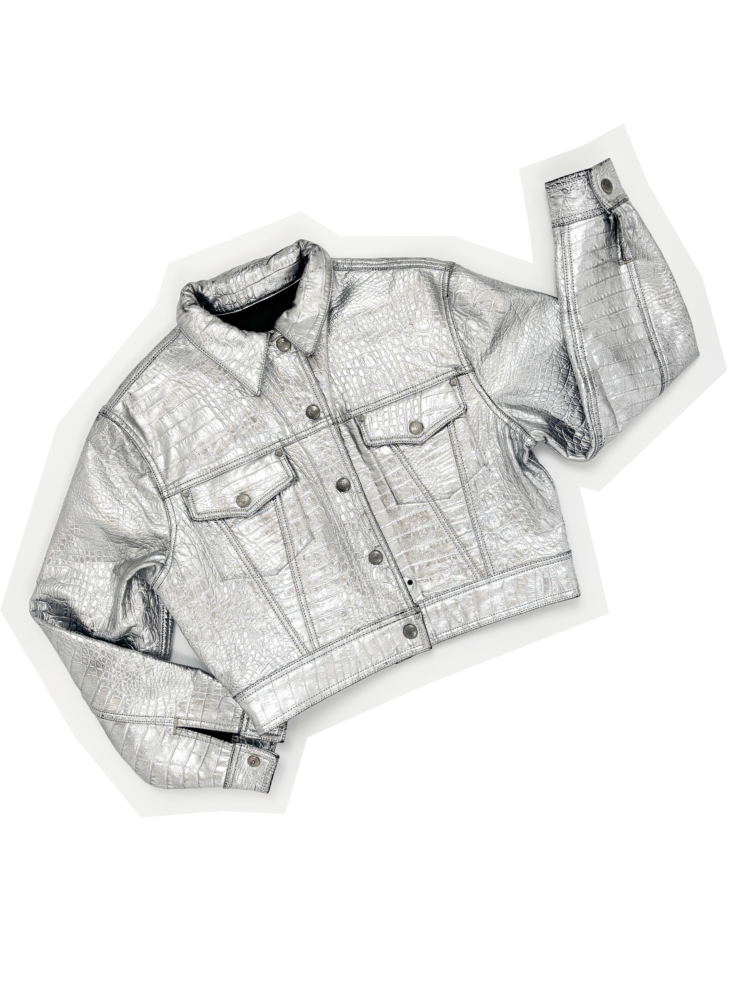 Jean Paul Gaultier 90s silver PVC jacket