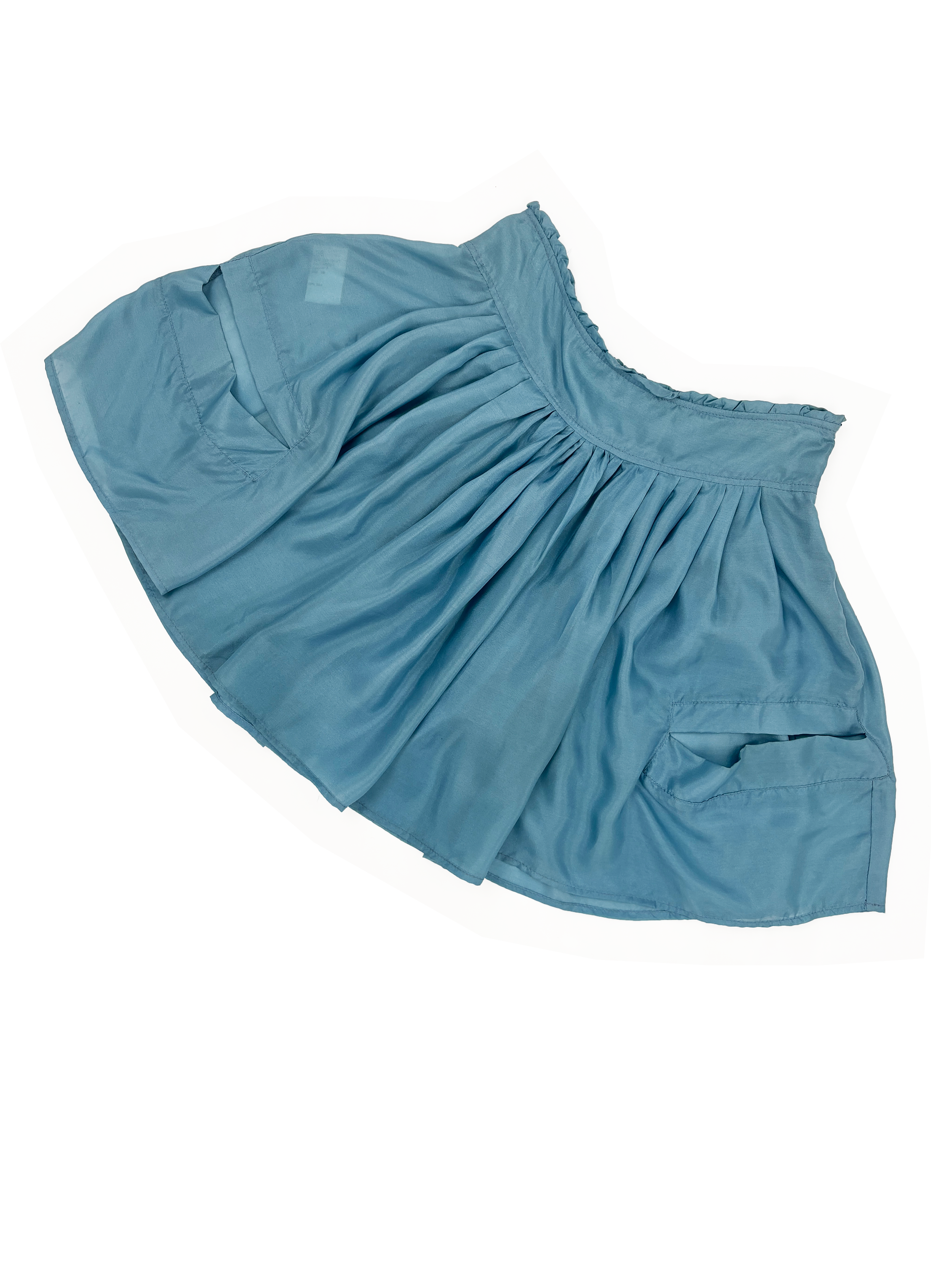 Hussein Chalayan blue silk cutout skirt