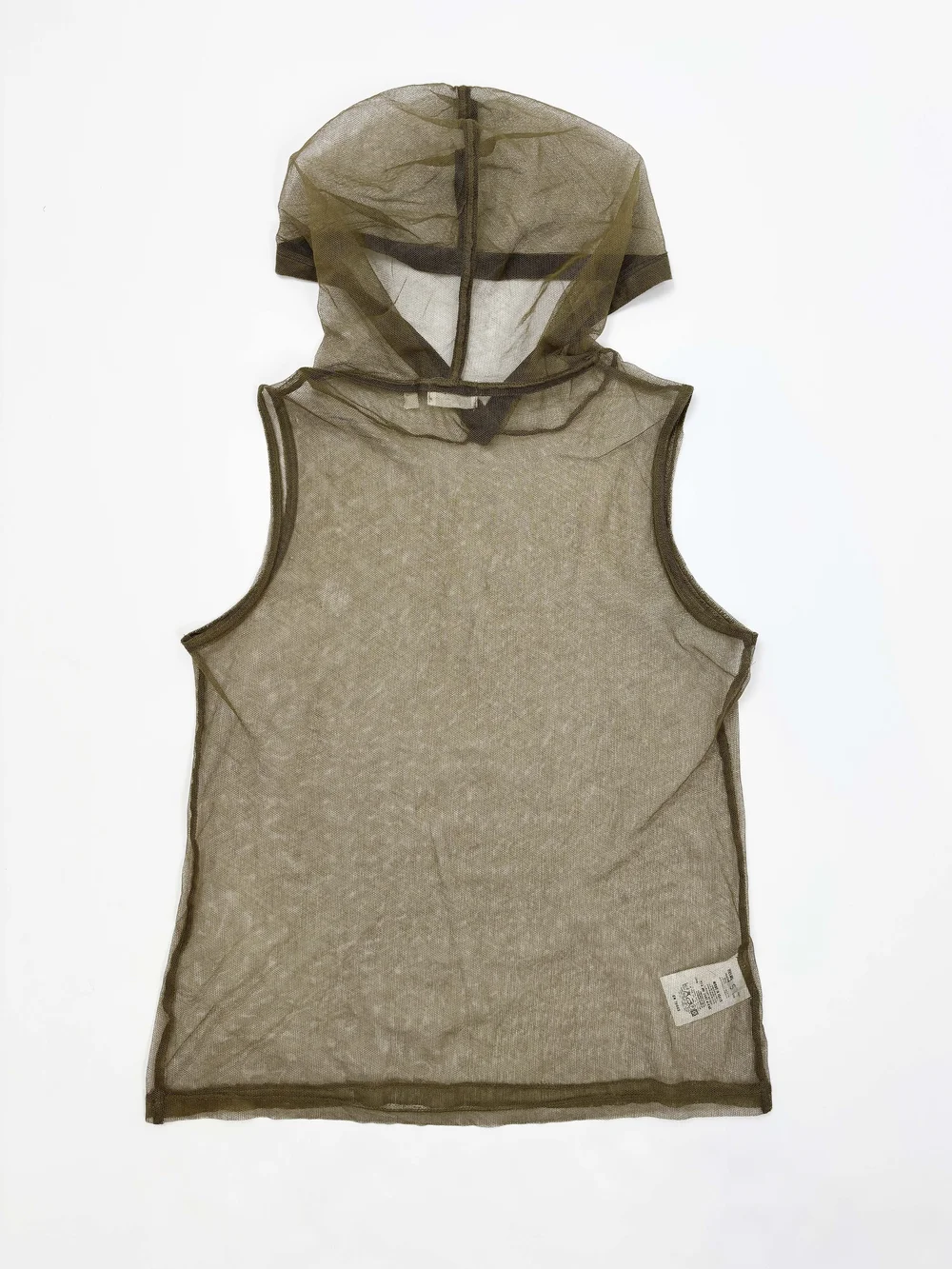 VIAVANDA DISTORTION HOODED TANK TOP ベージュ VIAVANDA DISTORTION HOODED TANK TOP ベージュ VIAVANDA
