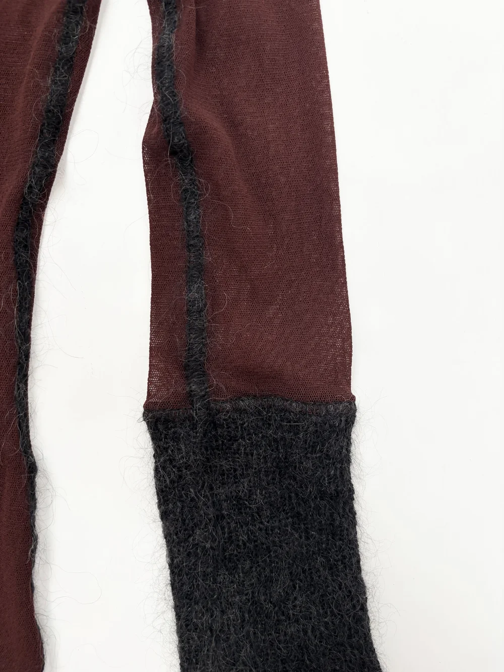 Jean Paul Gaultier mesh top with fuzzy trim — JAMES VELORIA