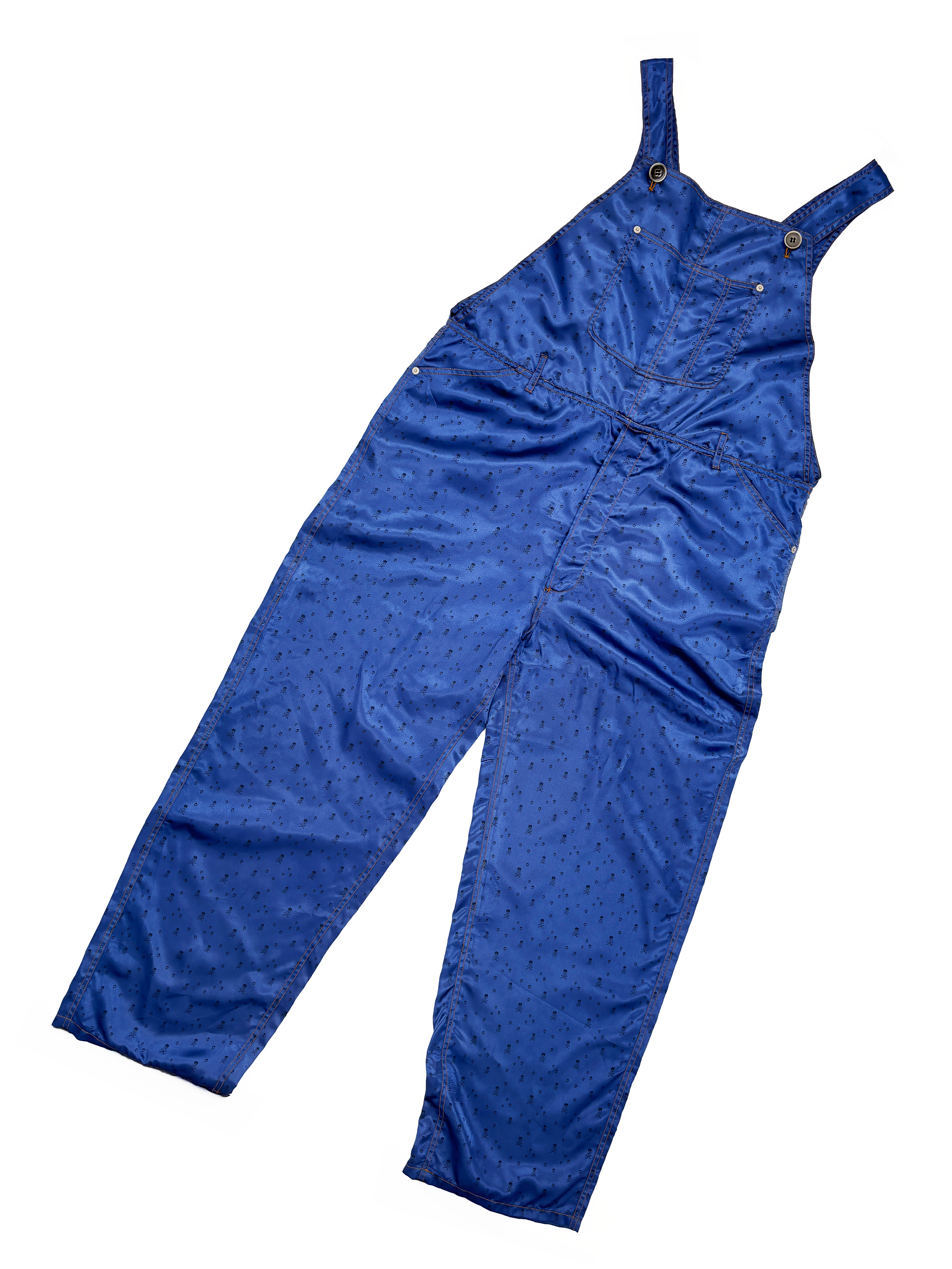 Jean Paul Gaultier F/W 1995 blue satin skull overalls