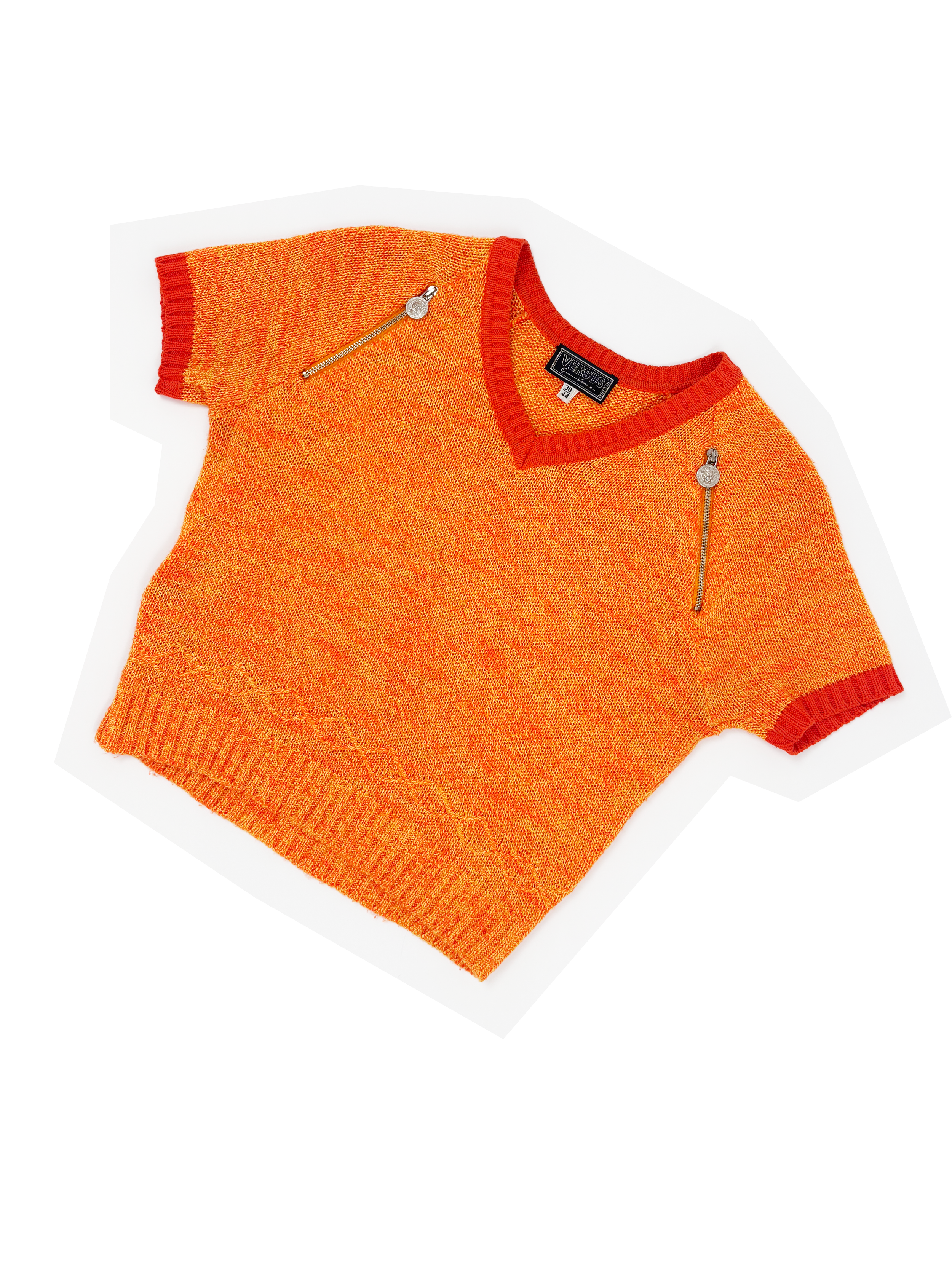 Versus Gianni Versace 90s zipper cutout knit top