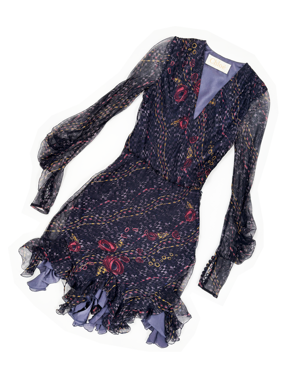 Chloe F/W 1998 silk puff sleeve dress  JAMES VELORIA