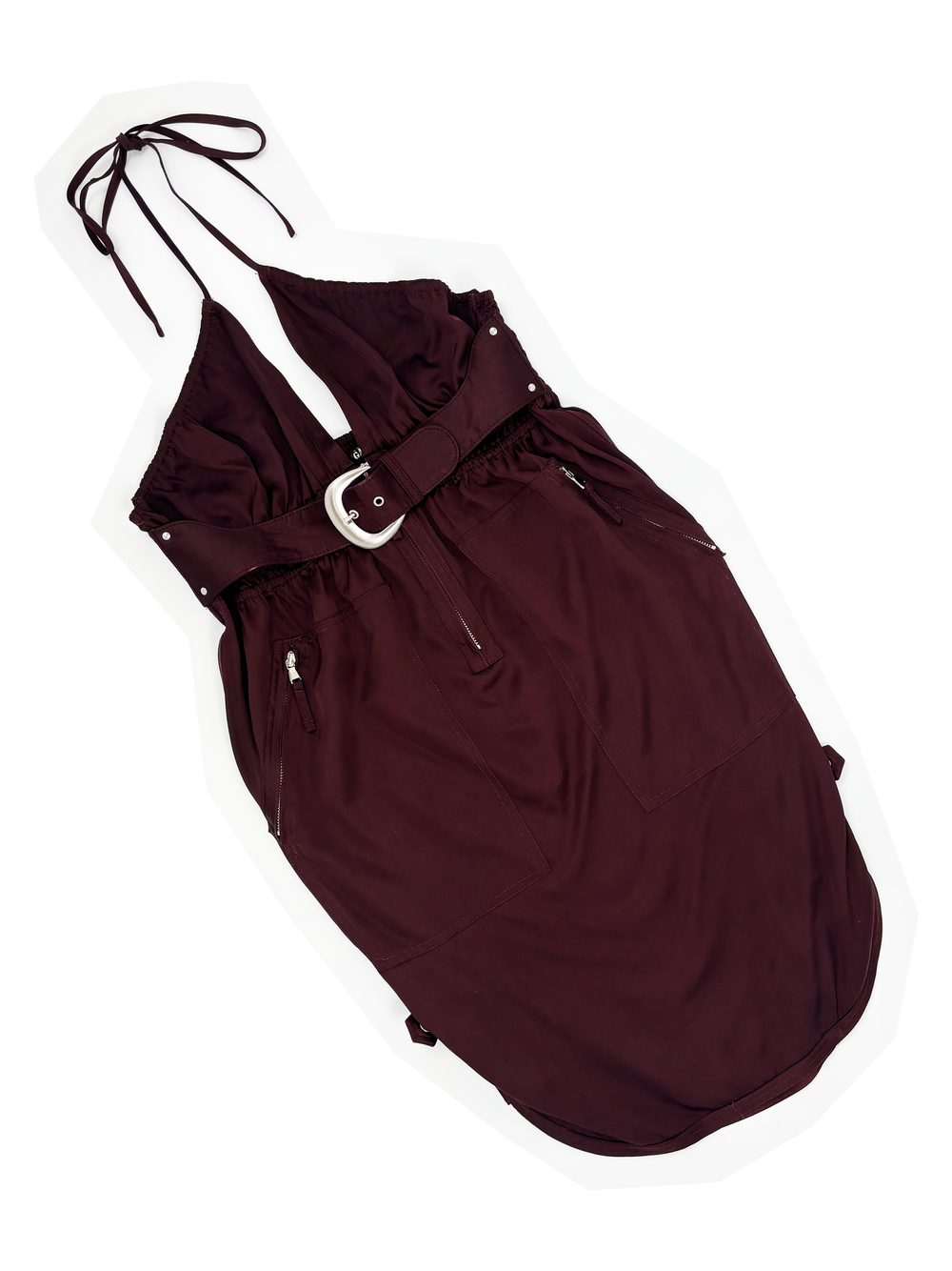 burgundy dress baby girl Burgundy Viscose-Blend Crepe Dress | FG ATELIER main image 0