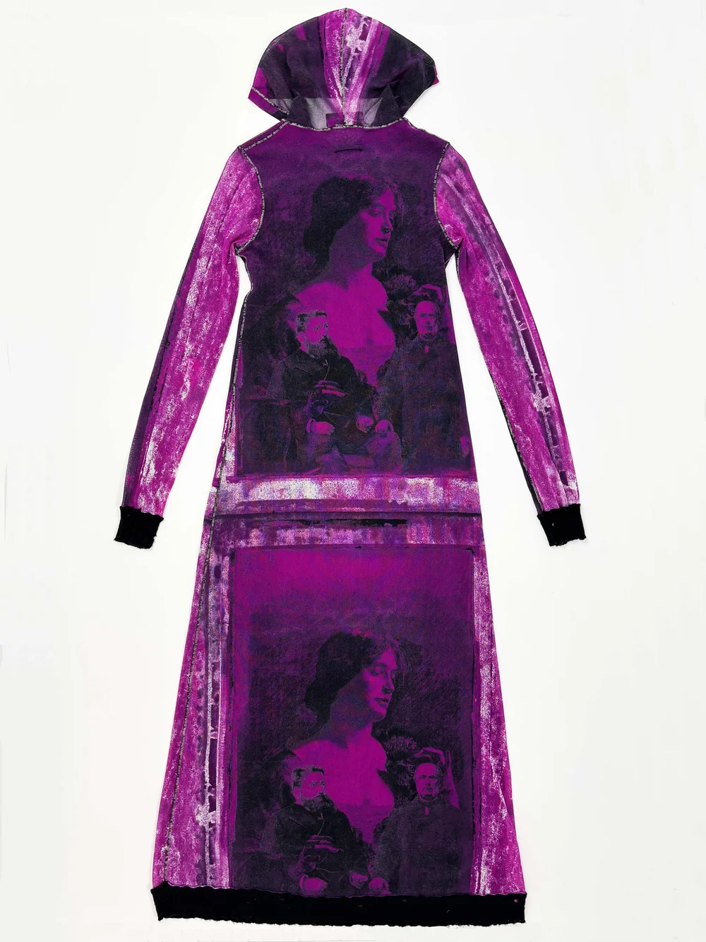Jean Paul Gaultier purple hooded mesh maxi dresss — JAMES VELORIA