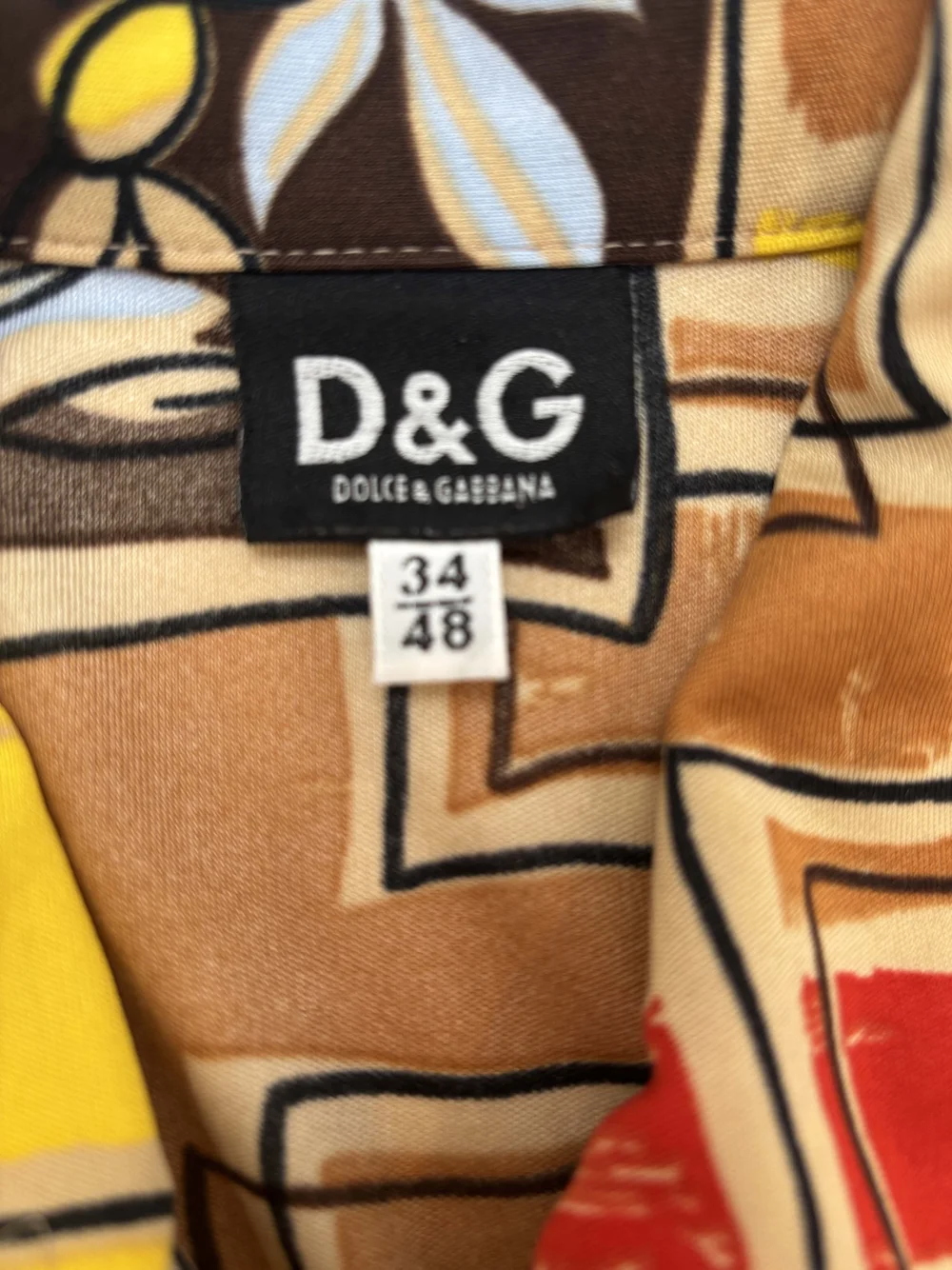 DOLCE&GABBANA ドルチェ＆ガッバーナ 2004SS ハワイアンプリントシャツ VSR26/S5CD ブラウン イエロー 41 Dolce & Gabbana printed shirt — JAMES VELORIA