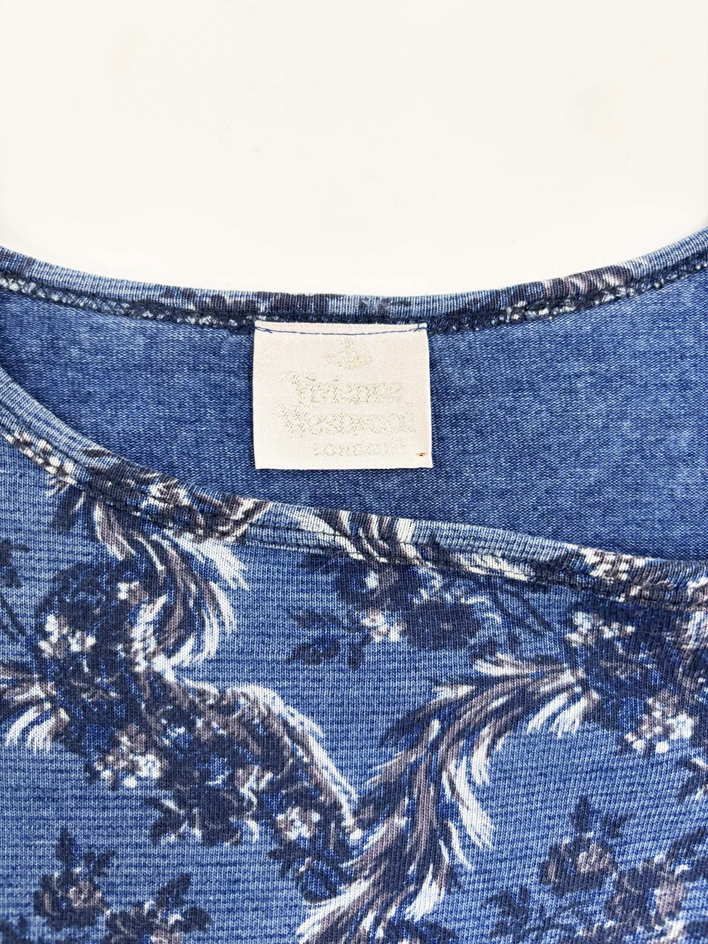 Vivienne Westwood F/W 1996 blue floral top — JAMES VELORIA