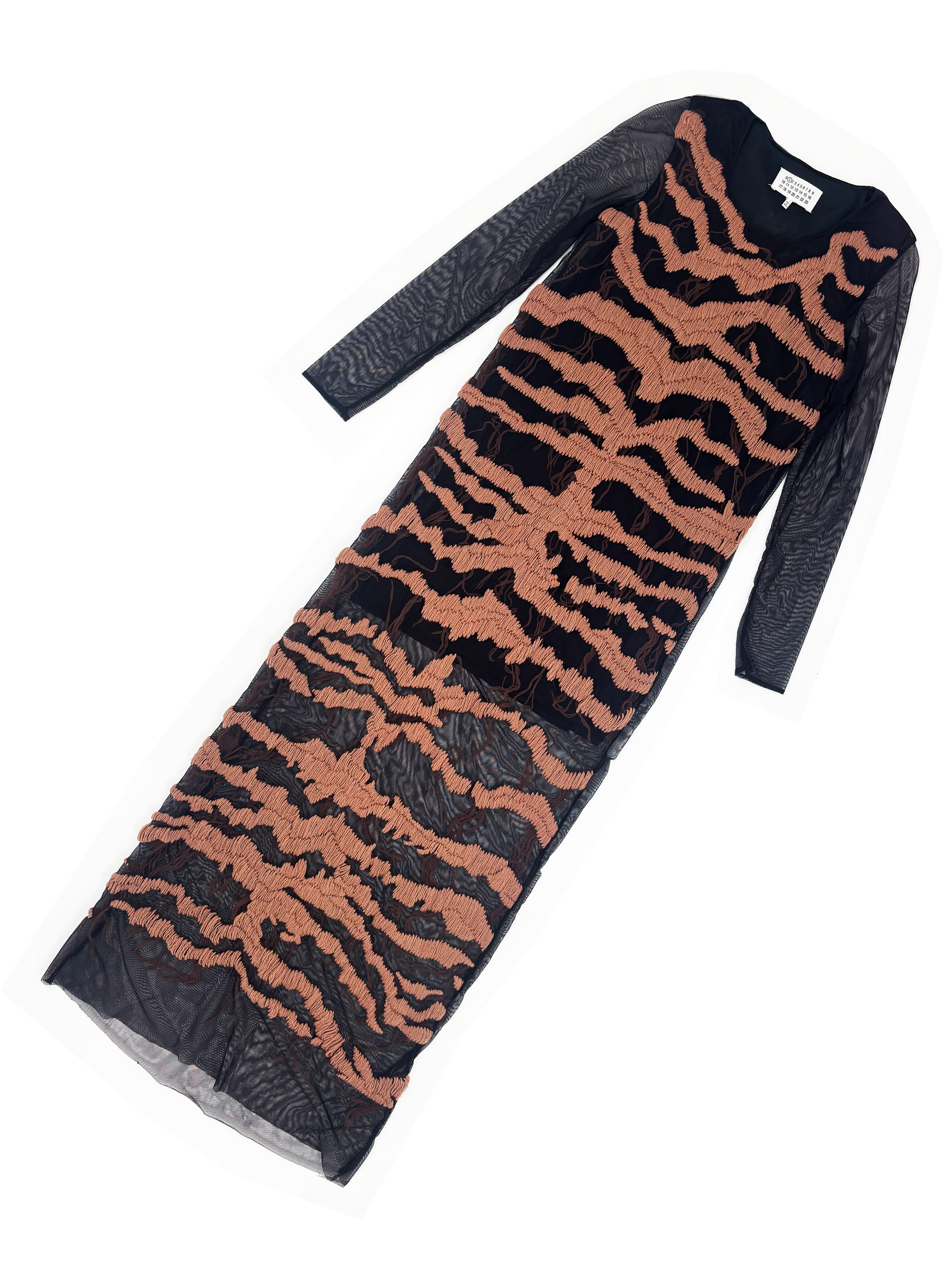 Maison Margiela F/W 2012 embroidered stripe maxi dress