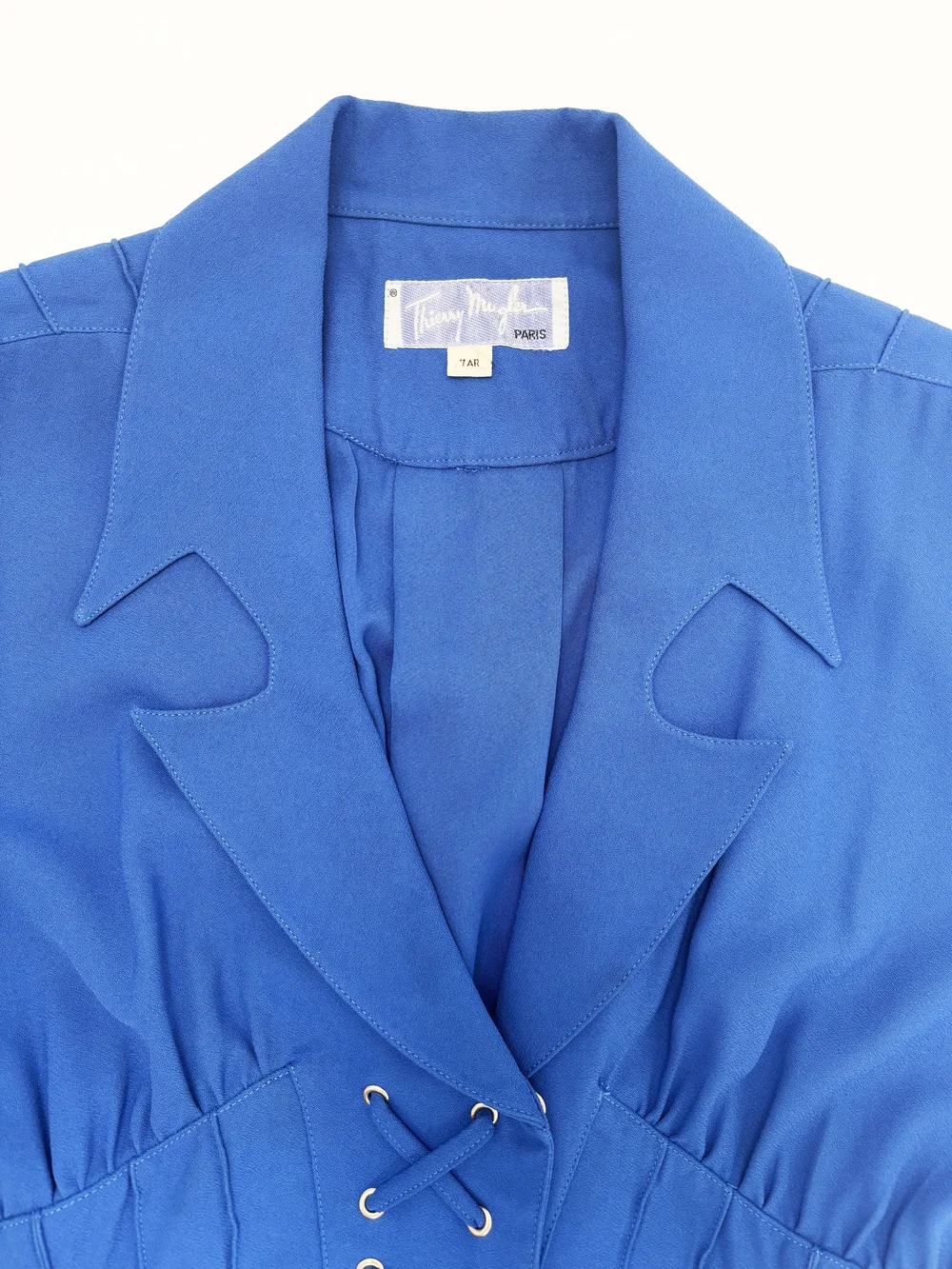 Thierry Mugler 90s blue corset waist dress — JAMES VELORIA