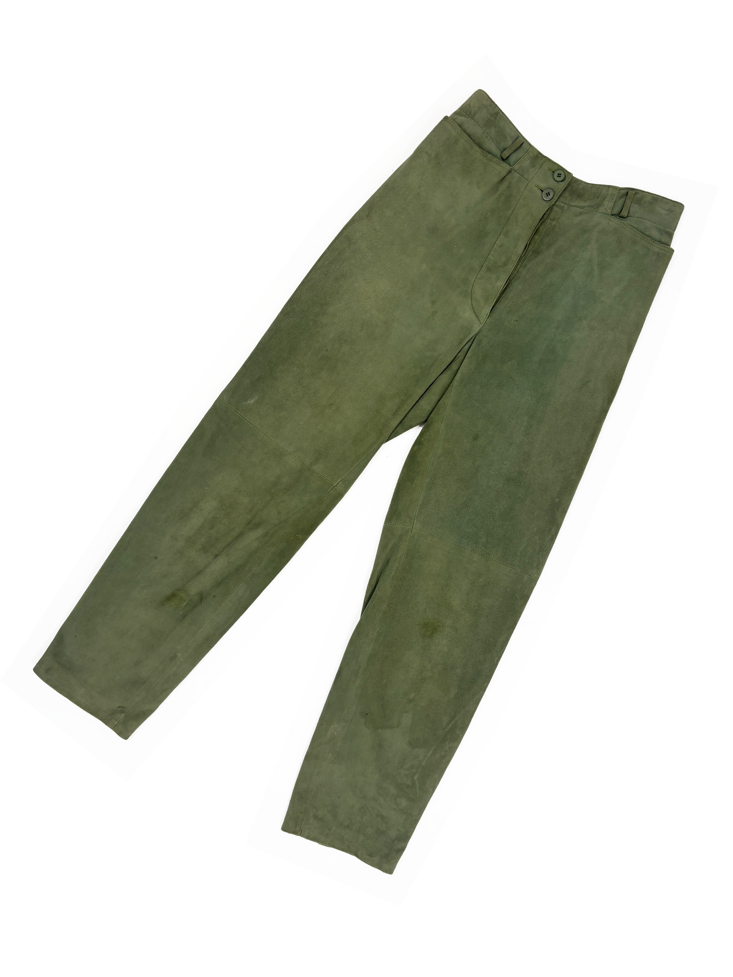 Alaia 80s green suede pants