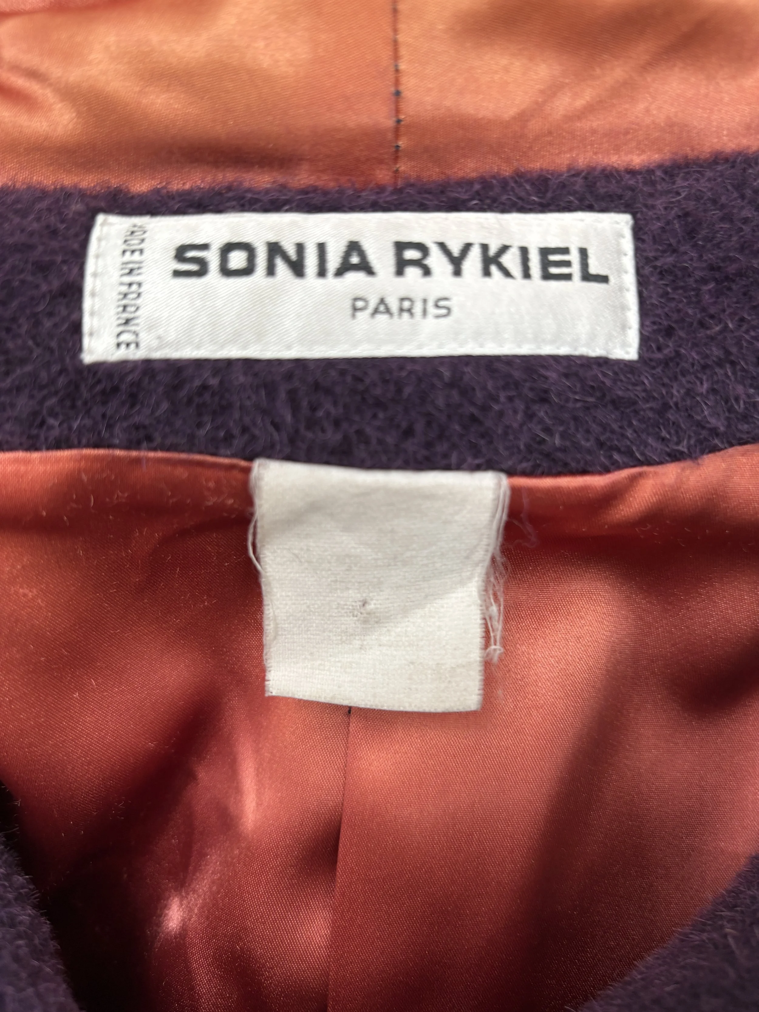sonia rykiel 90s vintage purple alpaca coat