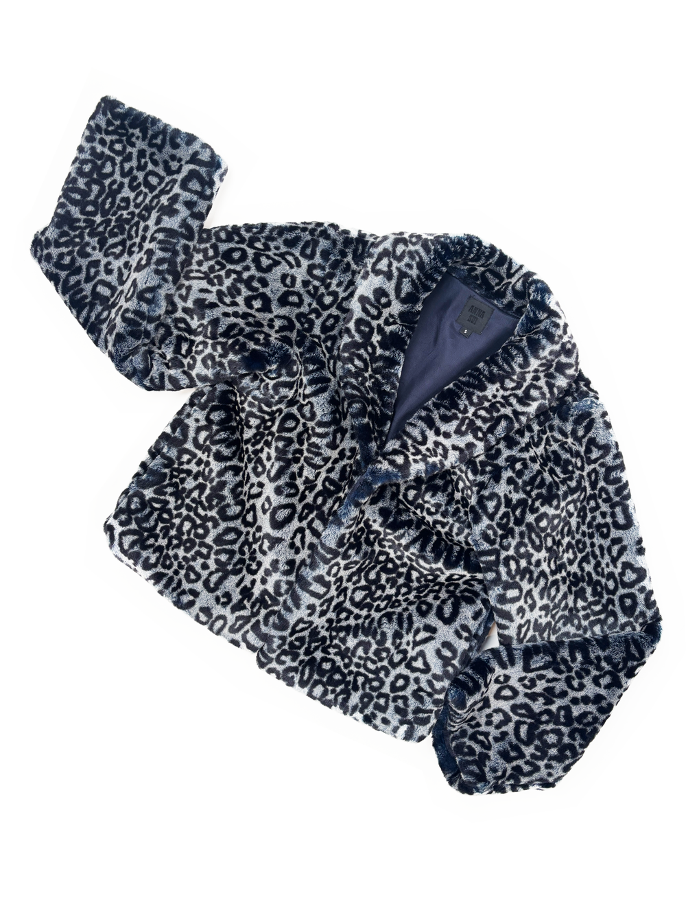 Anna Sui blue leopard furry jacket — JAMES VELORIA
