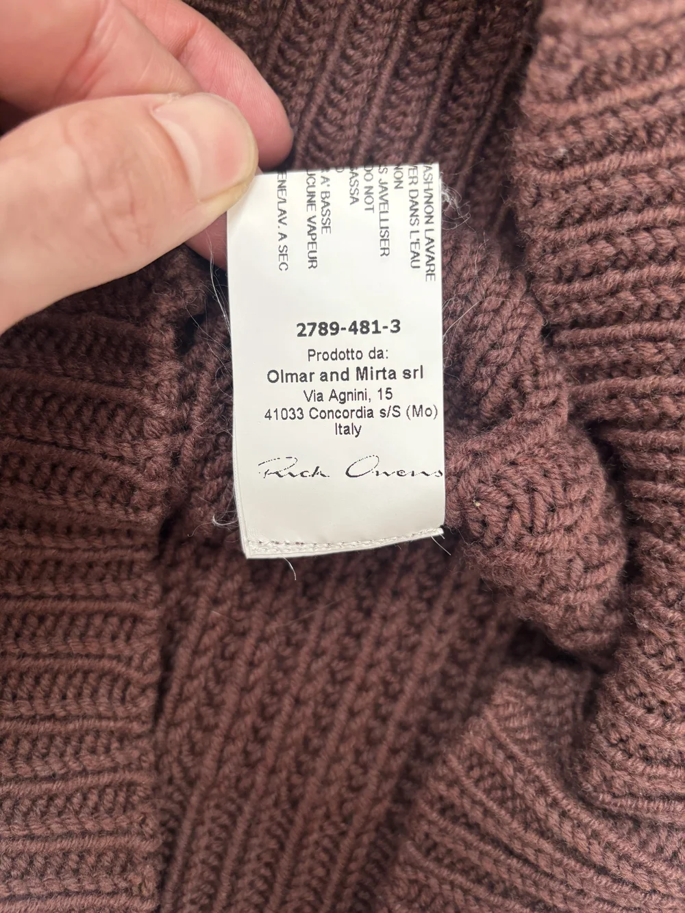 Rick Owens F/W 2014 brown chunky knit sweater — JAMES VELORIA