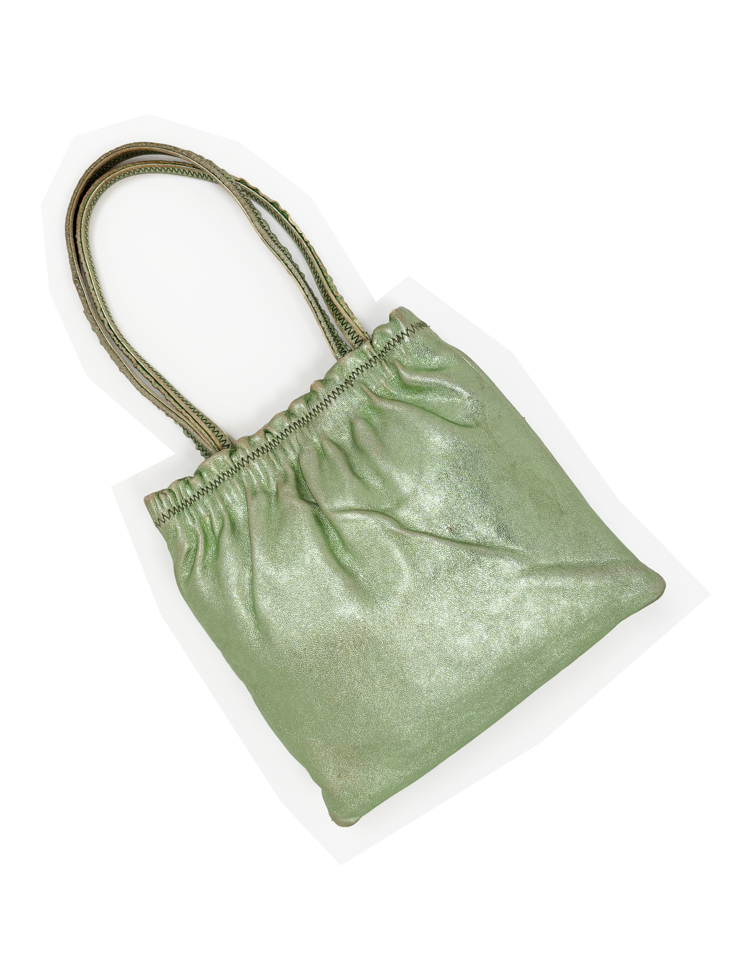 Miu Miu green metallic leather bag