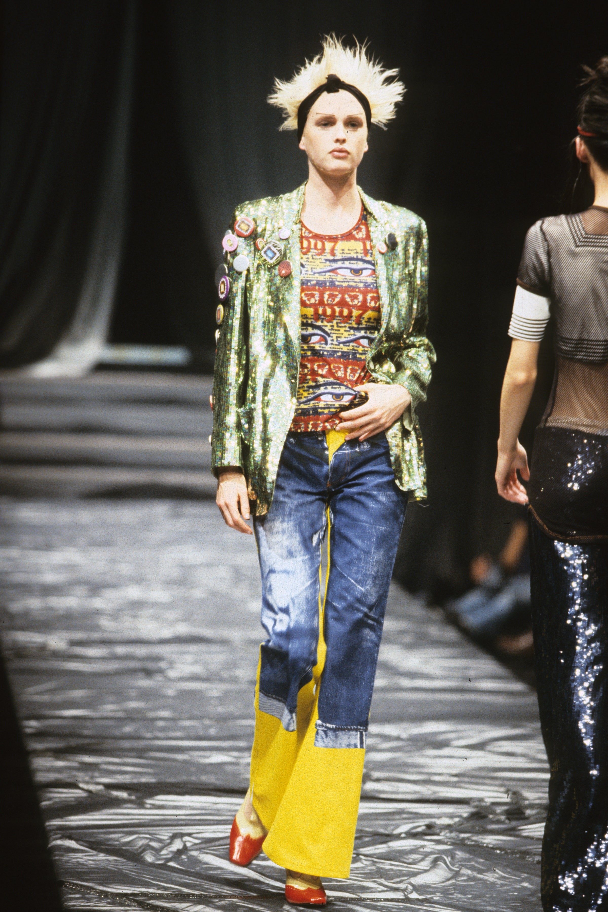 jean-paul-gaultier-spring-summer-1997-scarab-print-dress-maxi-jeans-vintage-90s-1990s-jpg-egyptian-eye-blue-orange-runway.JPG