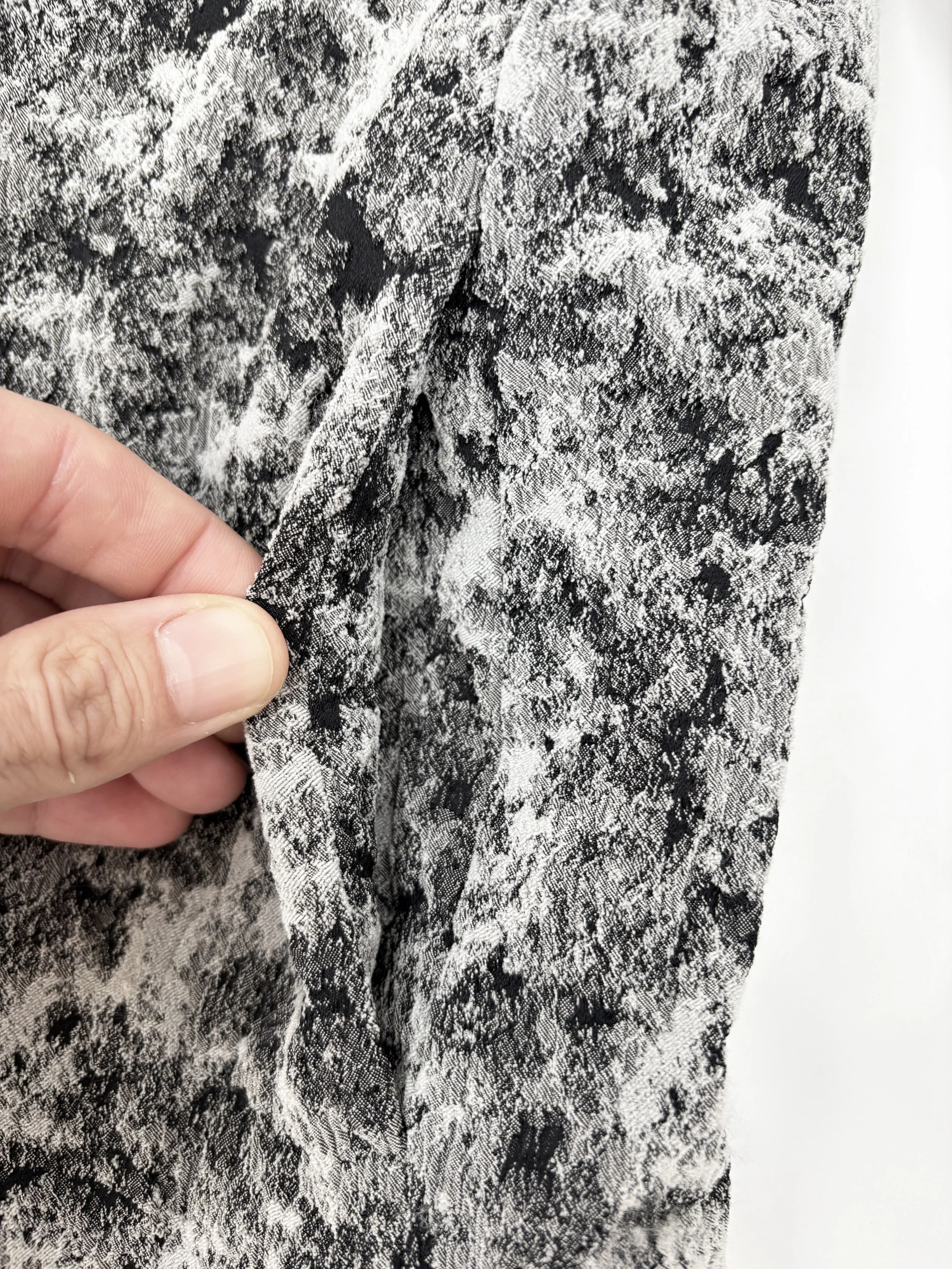 issey miyake black and white printed moto jacket
