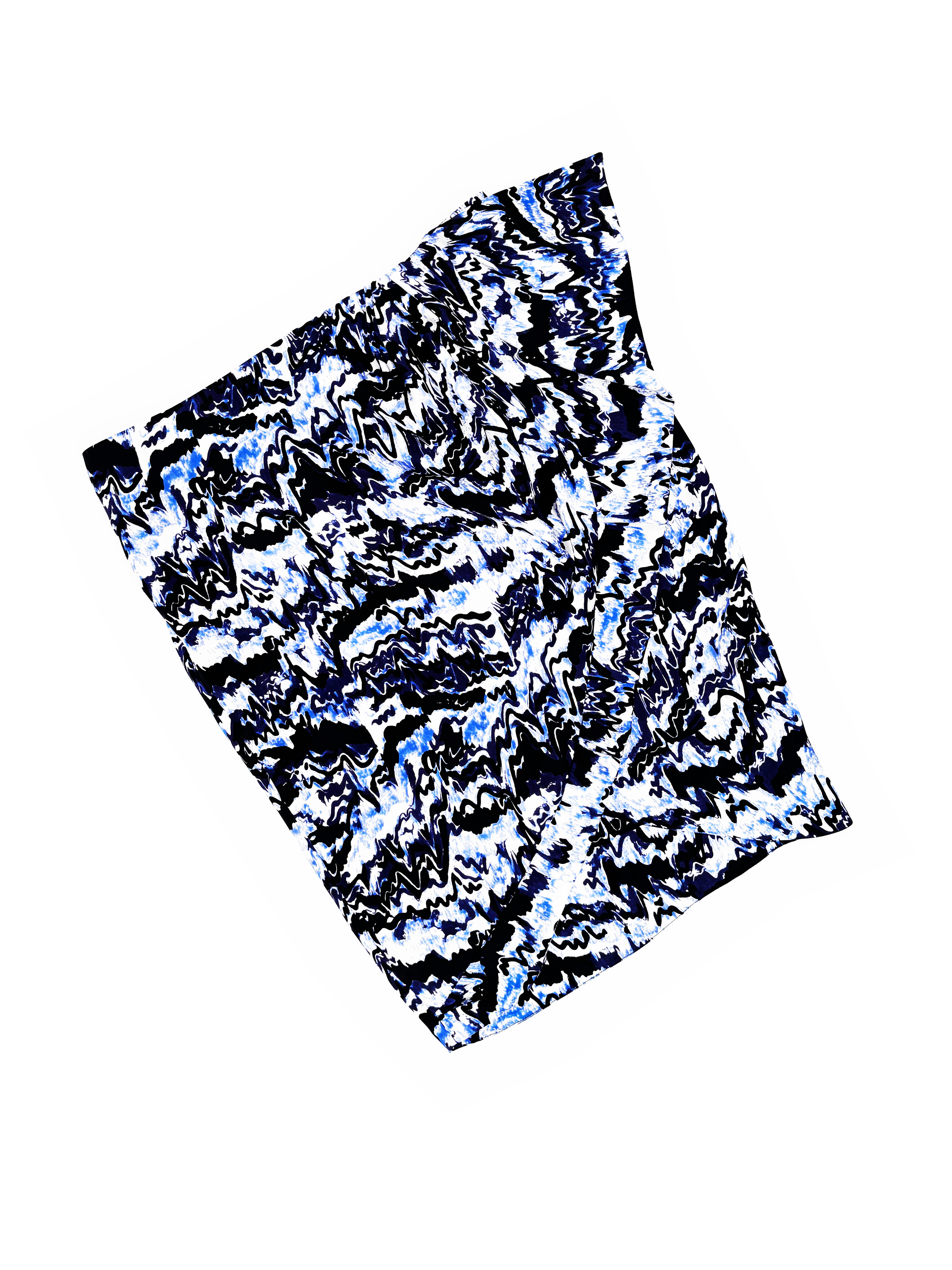 Balenciaga F/W 2009 wave print silk wrap skirt