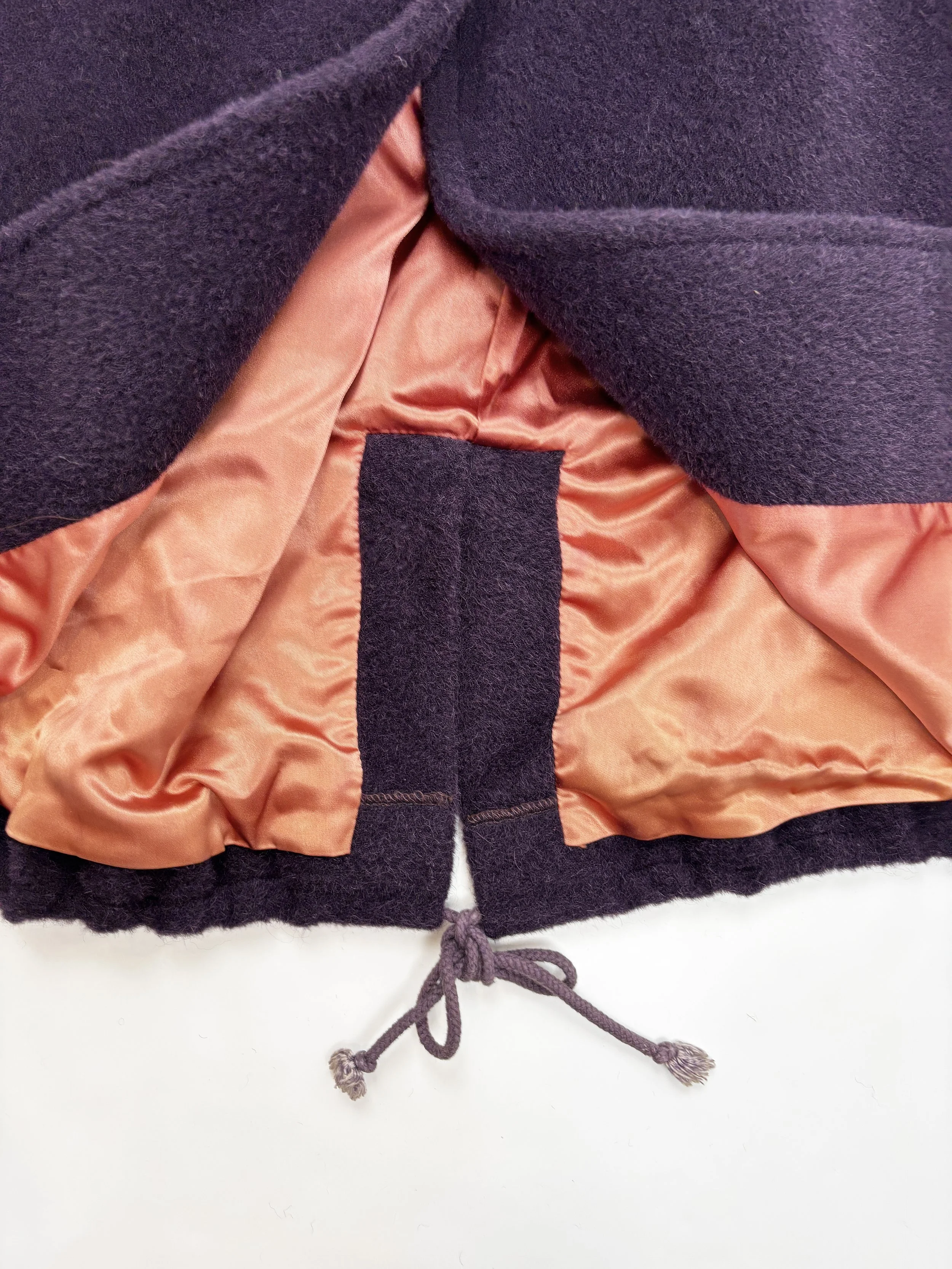 sonia rykiel 90s vintage purple alpaca coat