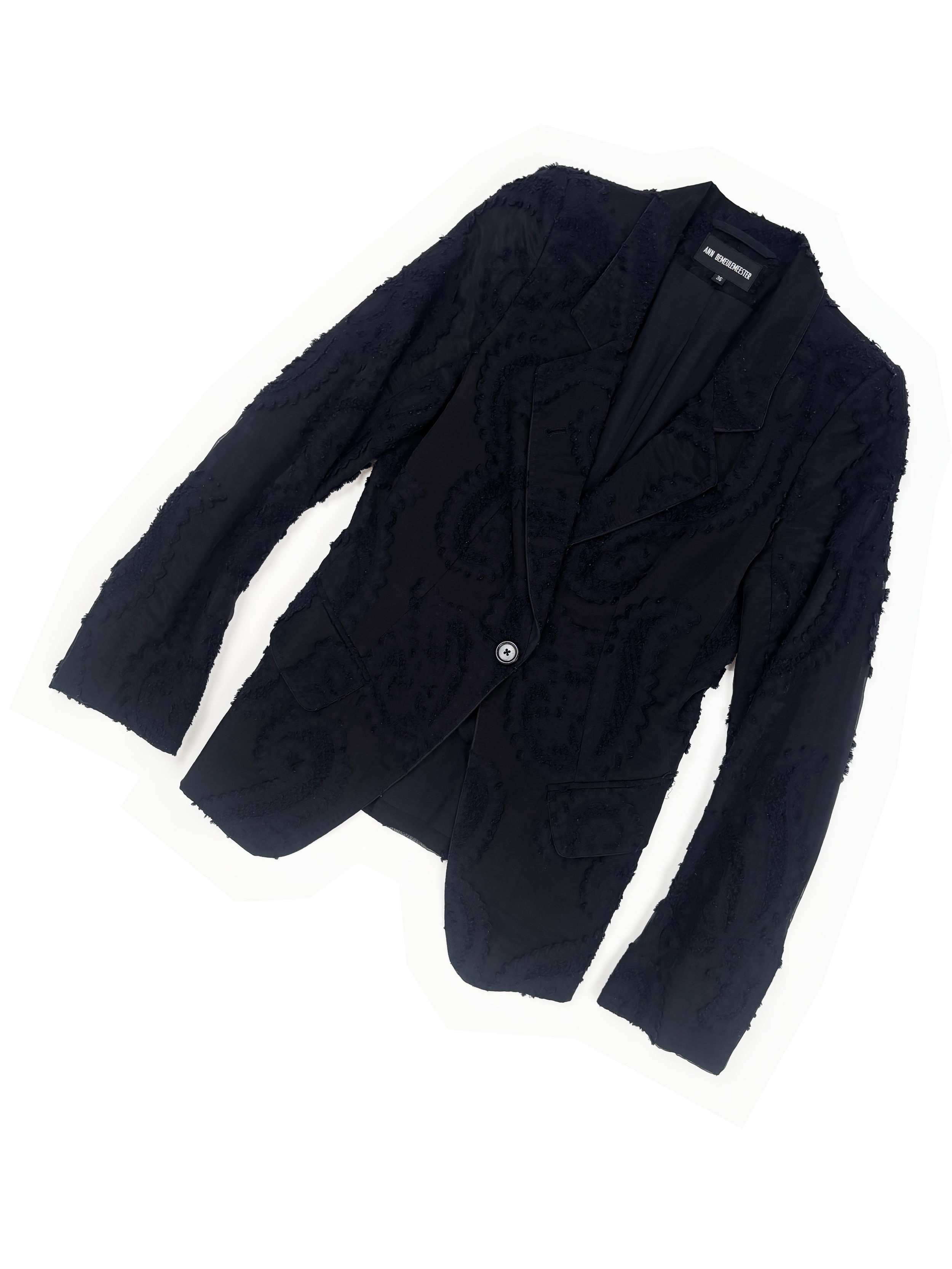 Ann Demeulemeester black textured blazer