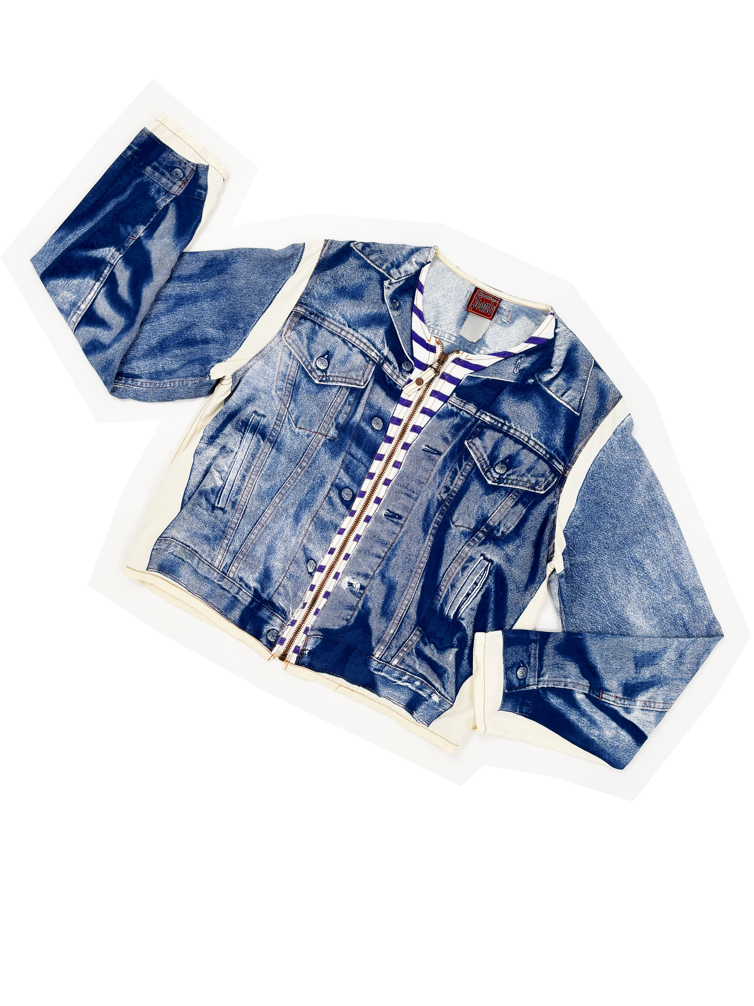 Jean Paul Gaultier S/S 1997 trompe l'oeil print top