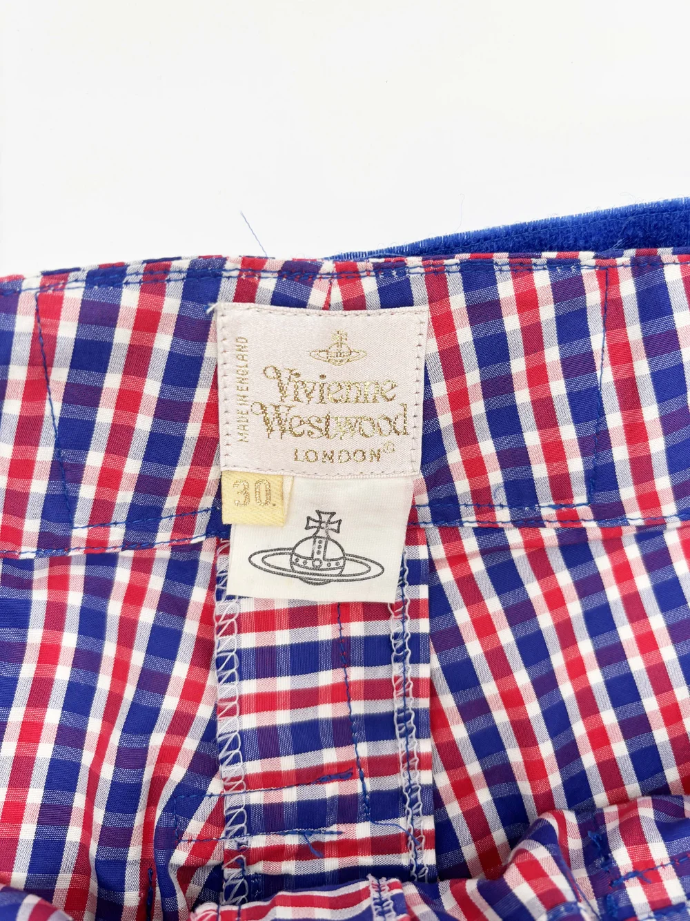 Vivienne Westwood 1995 gingham bondage pants — JAMES VELORIA