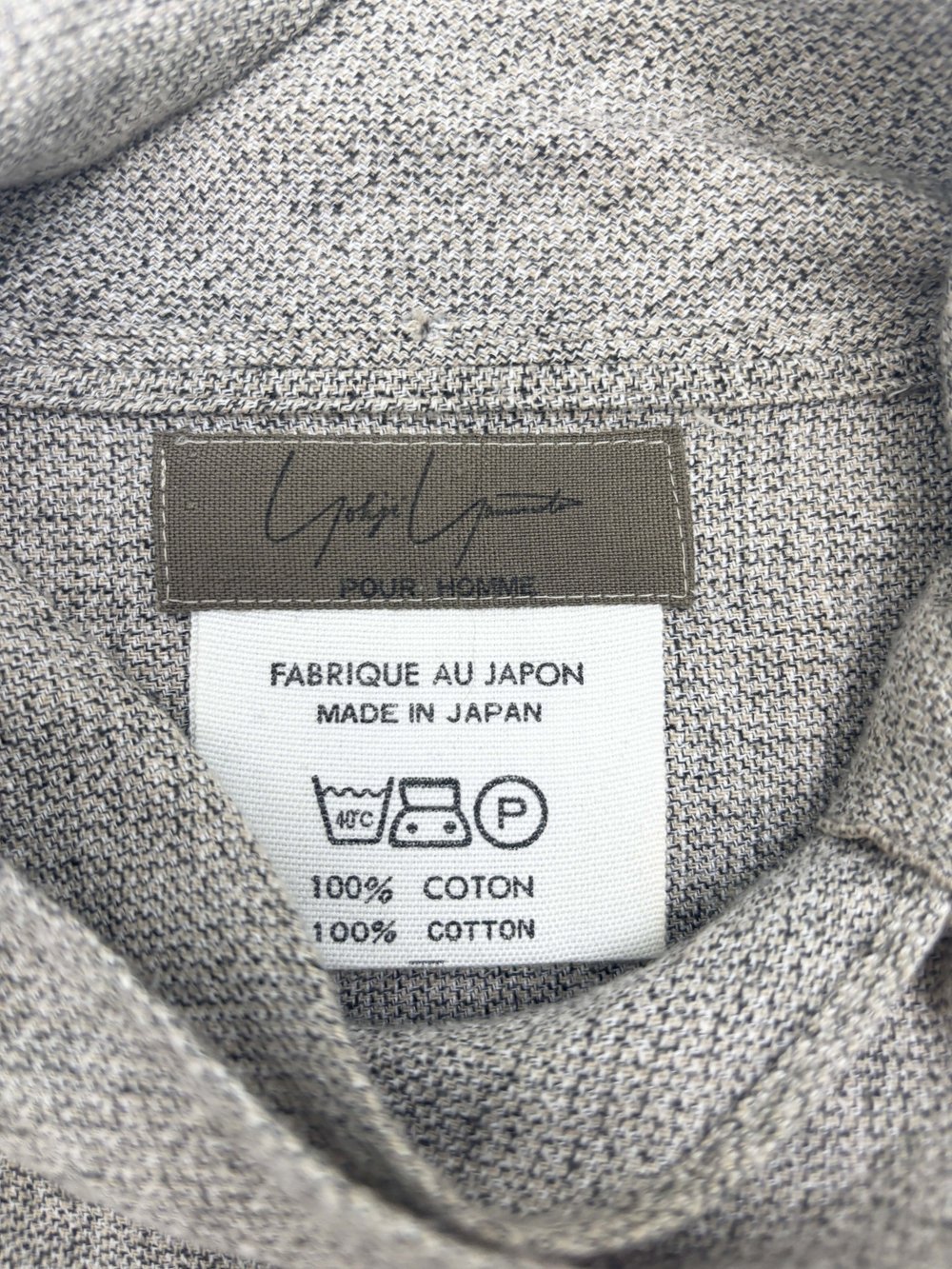 Yohji Yamamoto pour Homme 80s gray shirt — JAMES VELORIA