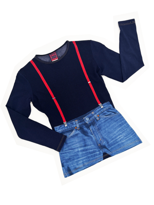 Jean-Paul GAULTIER サスペンダー Jean Paul Gaultier F/W 1997 suspender print top — JAMES VELORIA