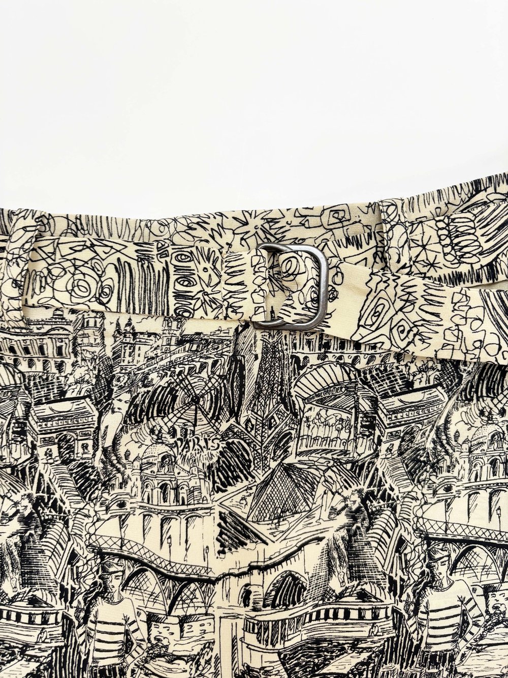 Jean Paul Gaultier F/W 2005 silk Paris print skirt — JAMES VELORIA